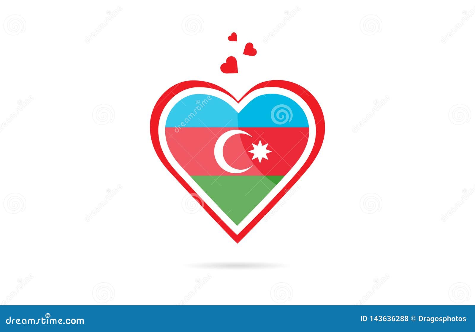 флаг азербайджана сердца