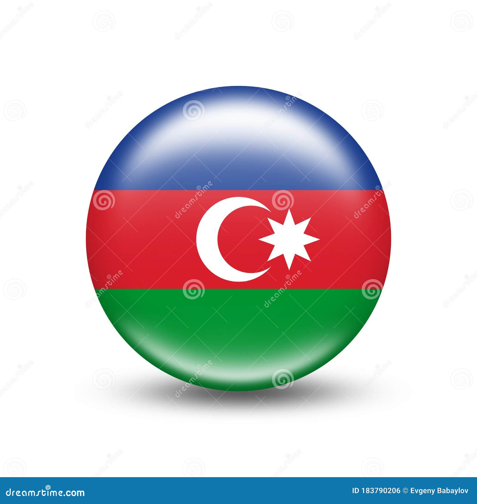 Azerbaijan Country Flag In Sphere With Shadow Stock Illustration Illustration Of Land Government 183790206