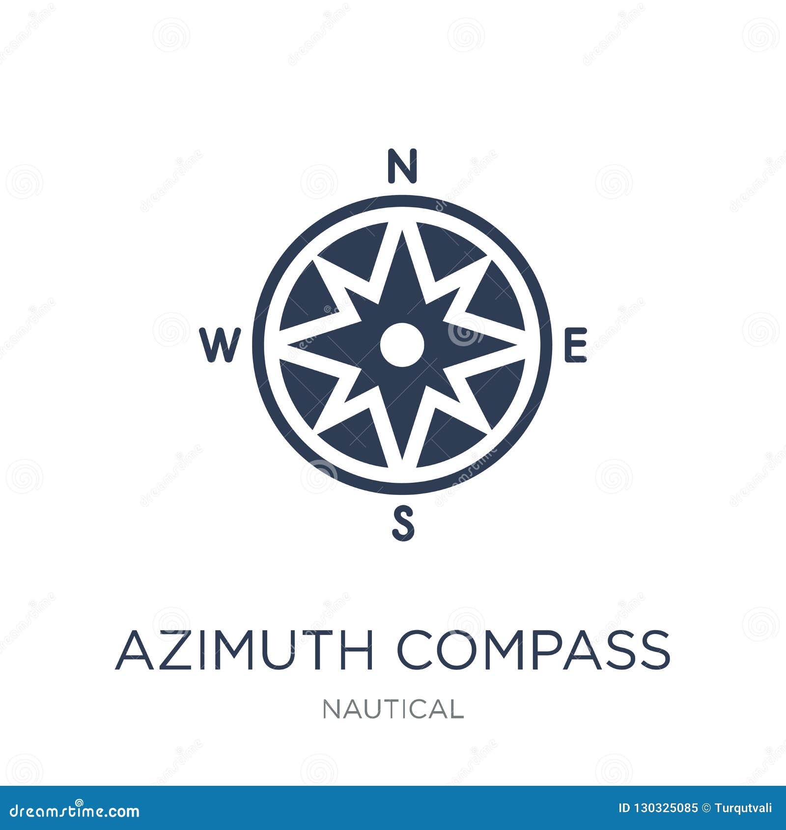 azimuth compass icon. trendy flat  azimuth compass icon on