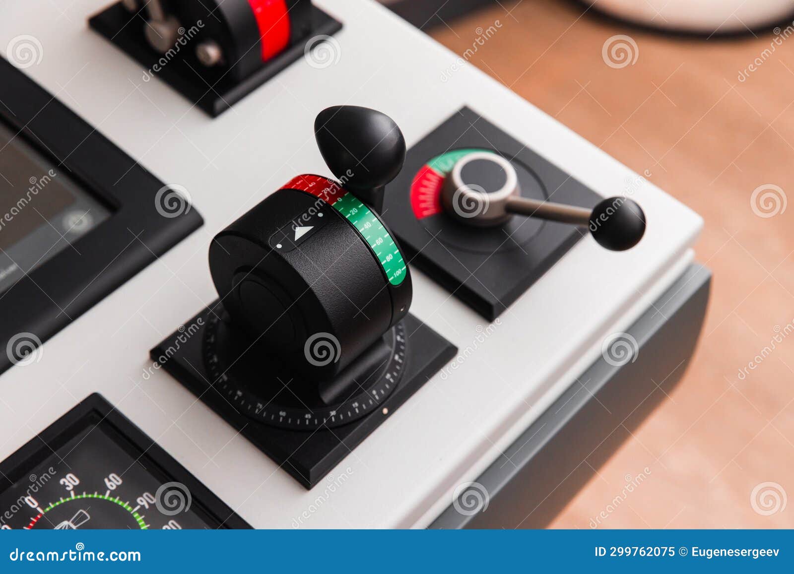 Azimuth Thruster Control Levers, Tug Boat Control Panel Stock Image