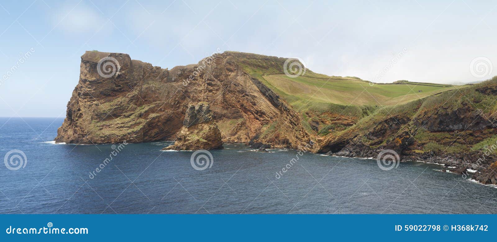 azores coastline in sao jorge island. baia entre morros. portuga