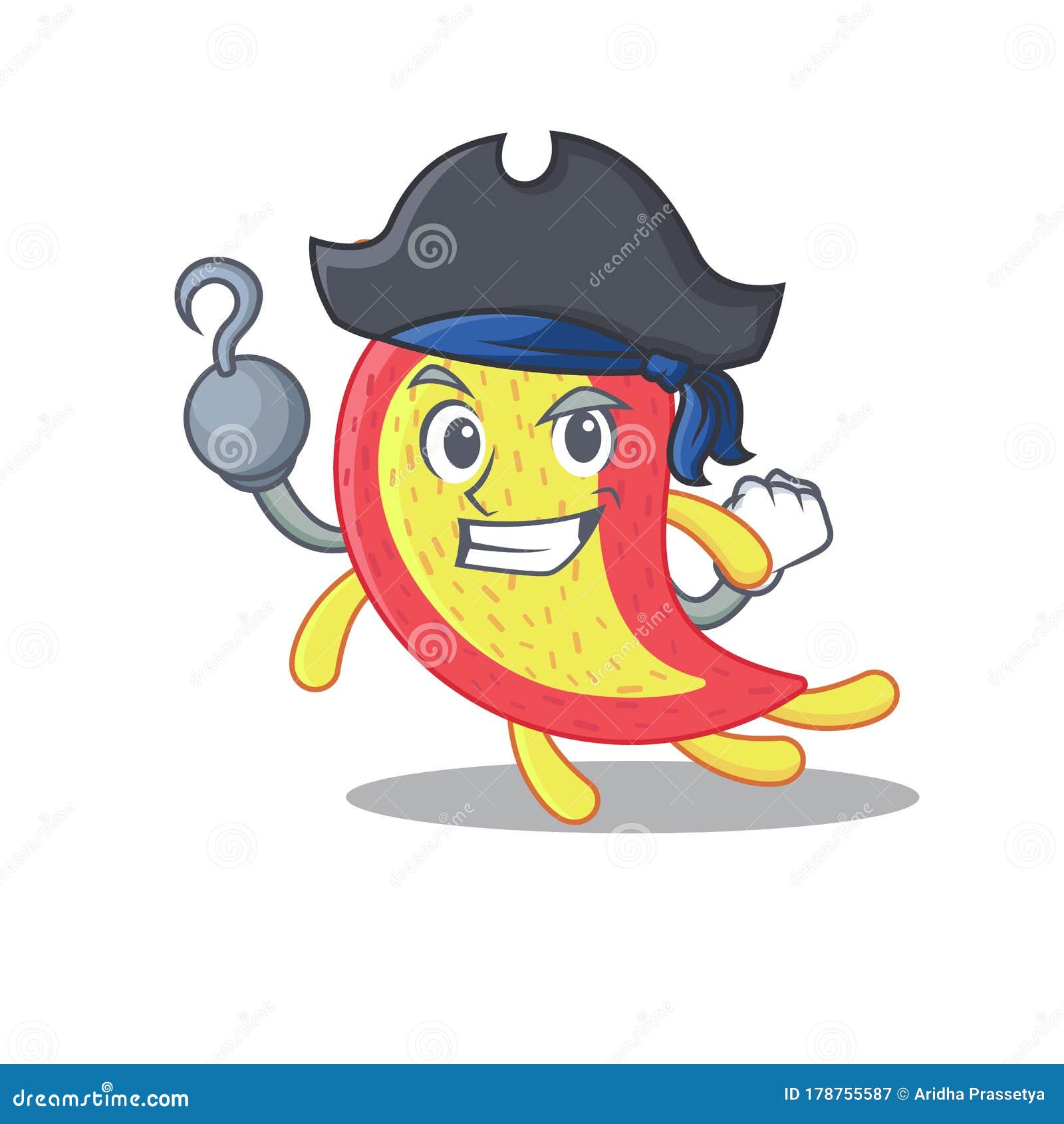 azorhizobium caulinodans cartoon  style as a pirate with hook hand and a hat