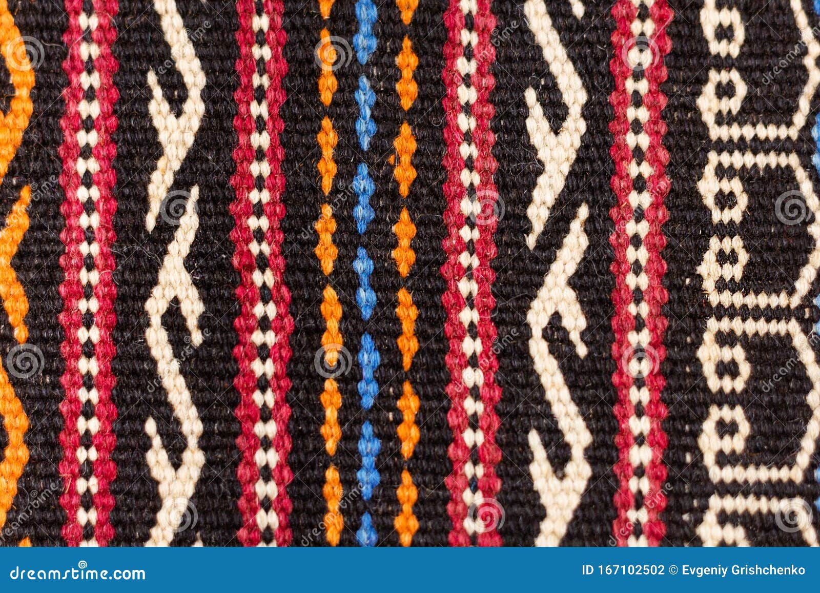 Aztec Embroidered Pattern Color Stitches Blanket Symmetry Stock Photo Image of colorful