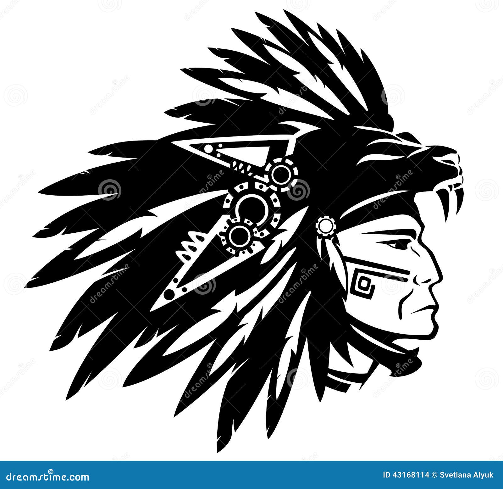 Aztec indian chief stock vector. Illustration of mexico - 43168114