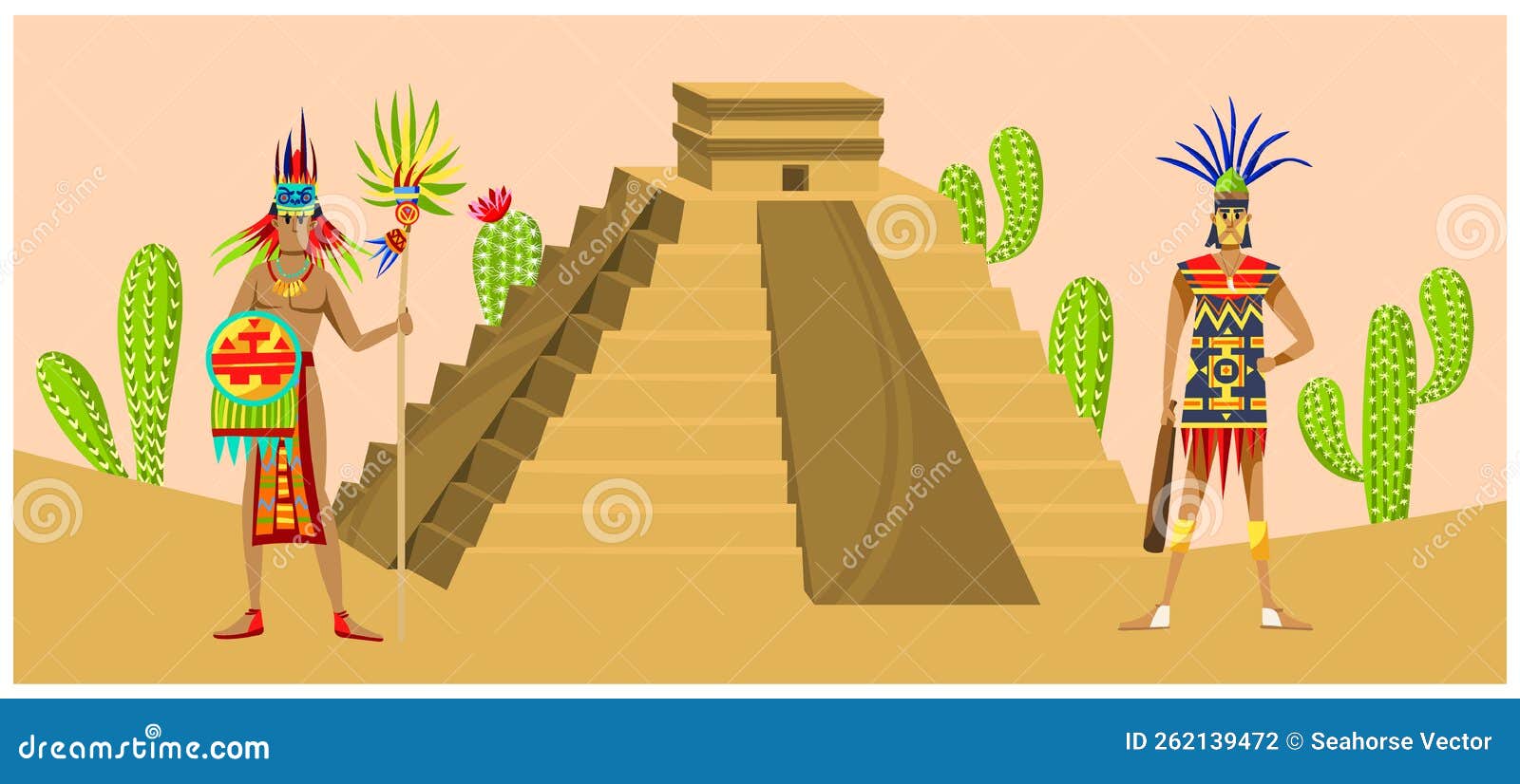 Aztec - Mensen En Mexico - Cultuurdrager Illustratie Tribaal ...