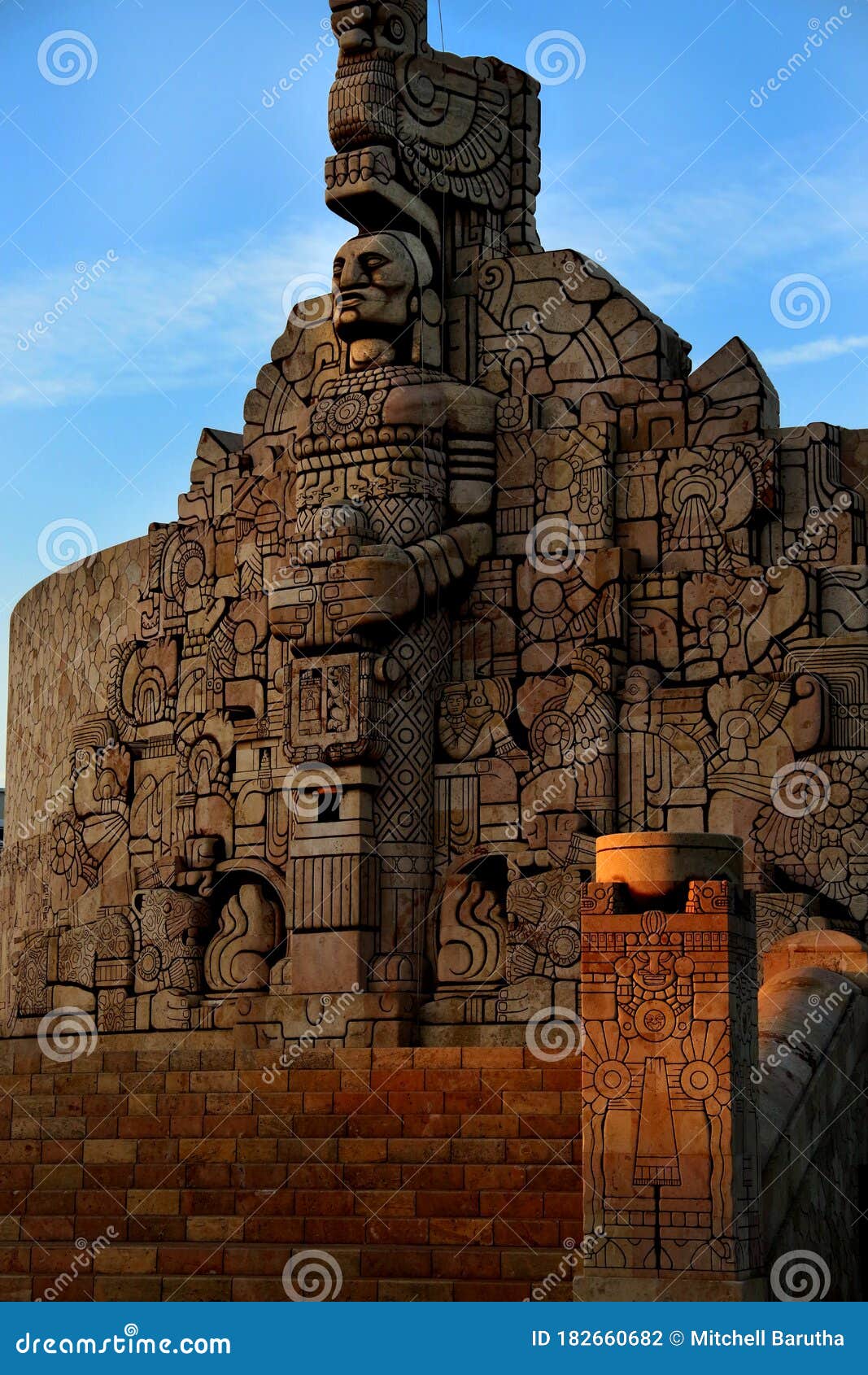 Aztec Monument Merida Mexico Stock Photo - Image of sacrifice, travel ...