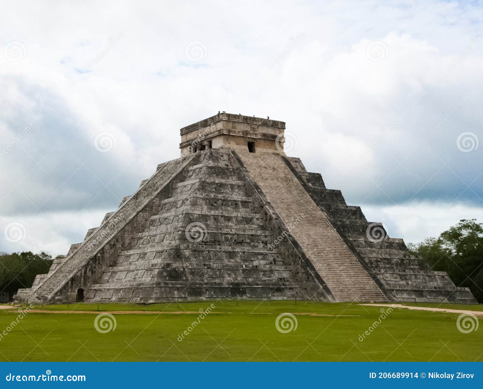 Aztec Pyramid in Mexico. Mayan Civilization Stock Photo Image of