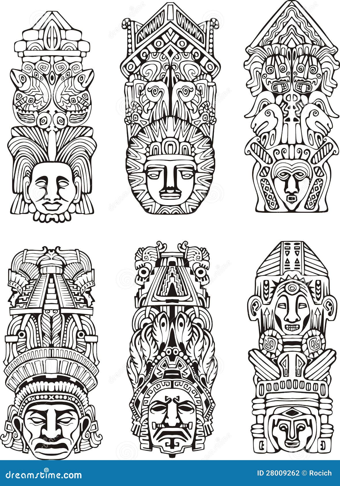 aztec totem poles