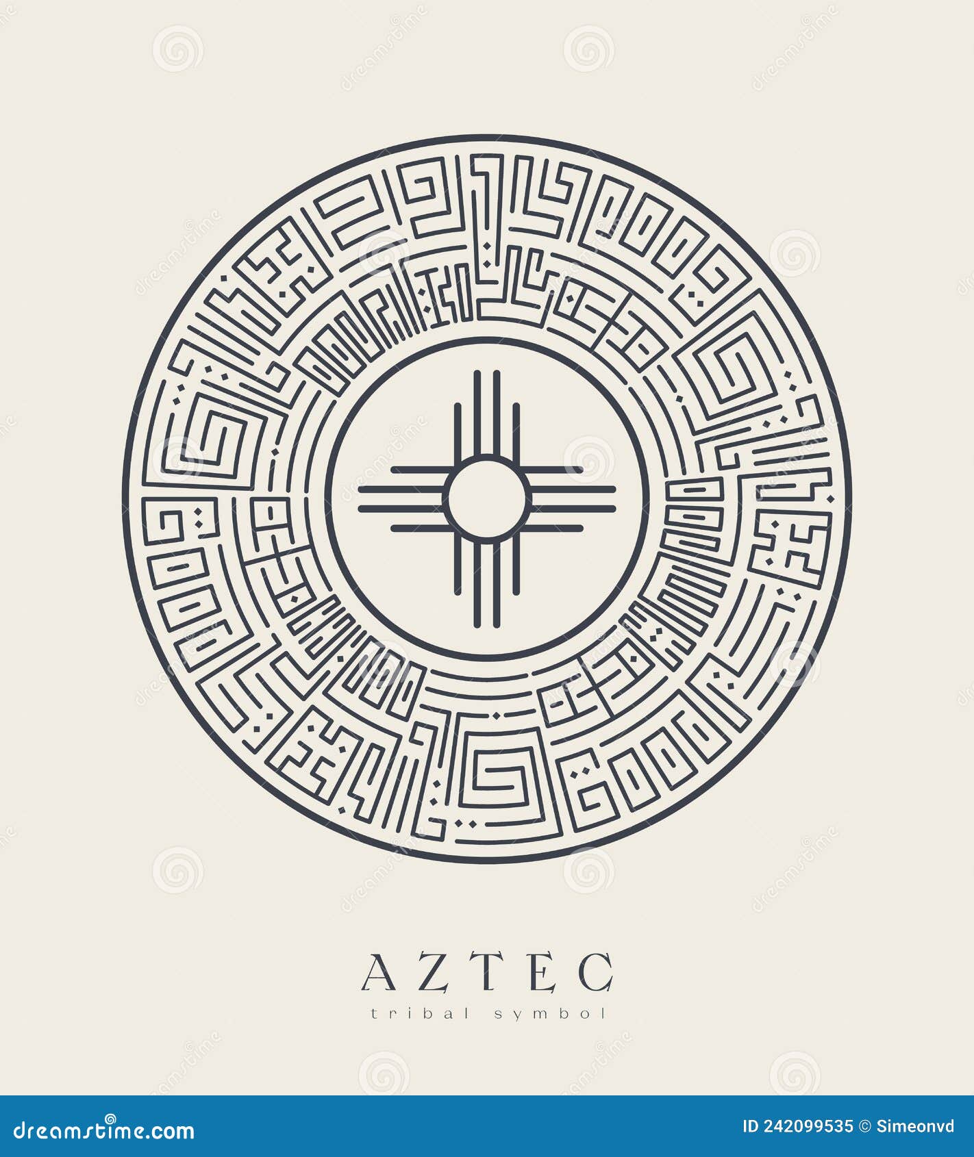 aztec tribal vector elements ethnic shapes symbols design logo tattoo cards 242099535