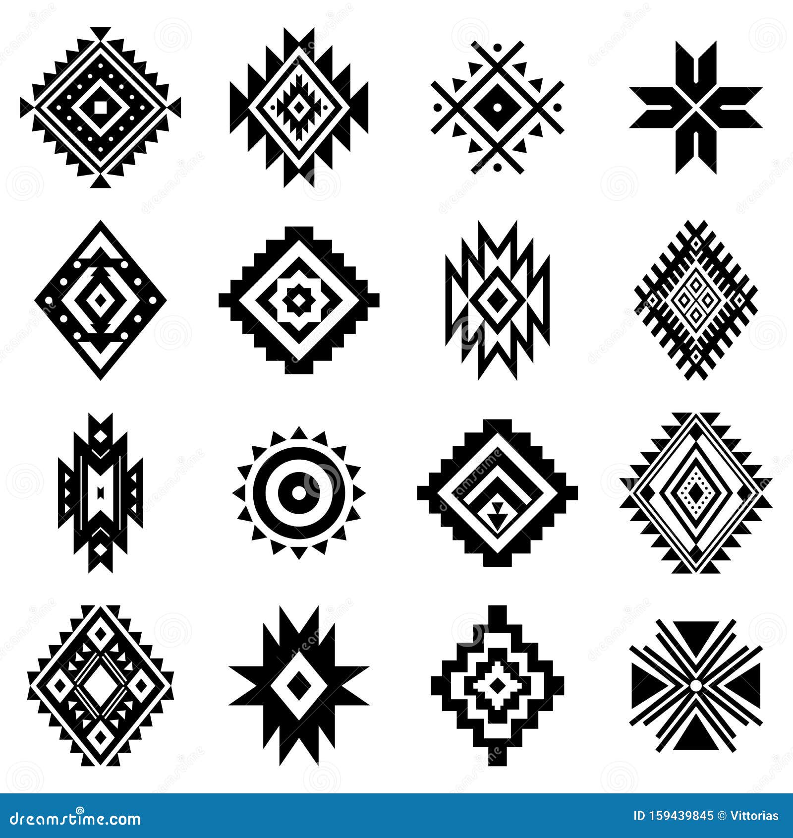 Aztec Vector Elements, Ethnic Ornaments. Stock Vector - Illustration of ...