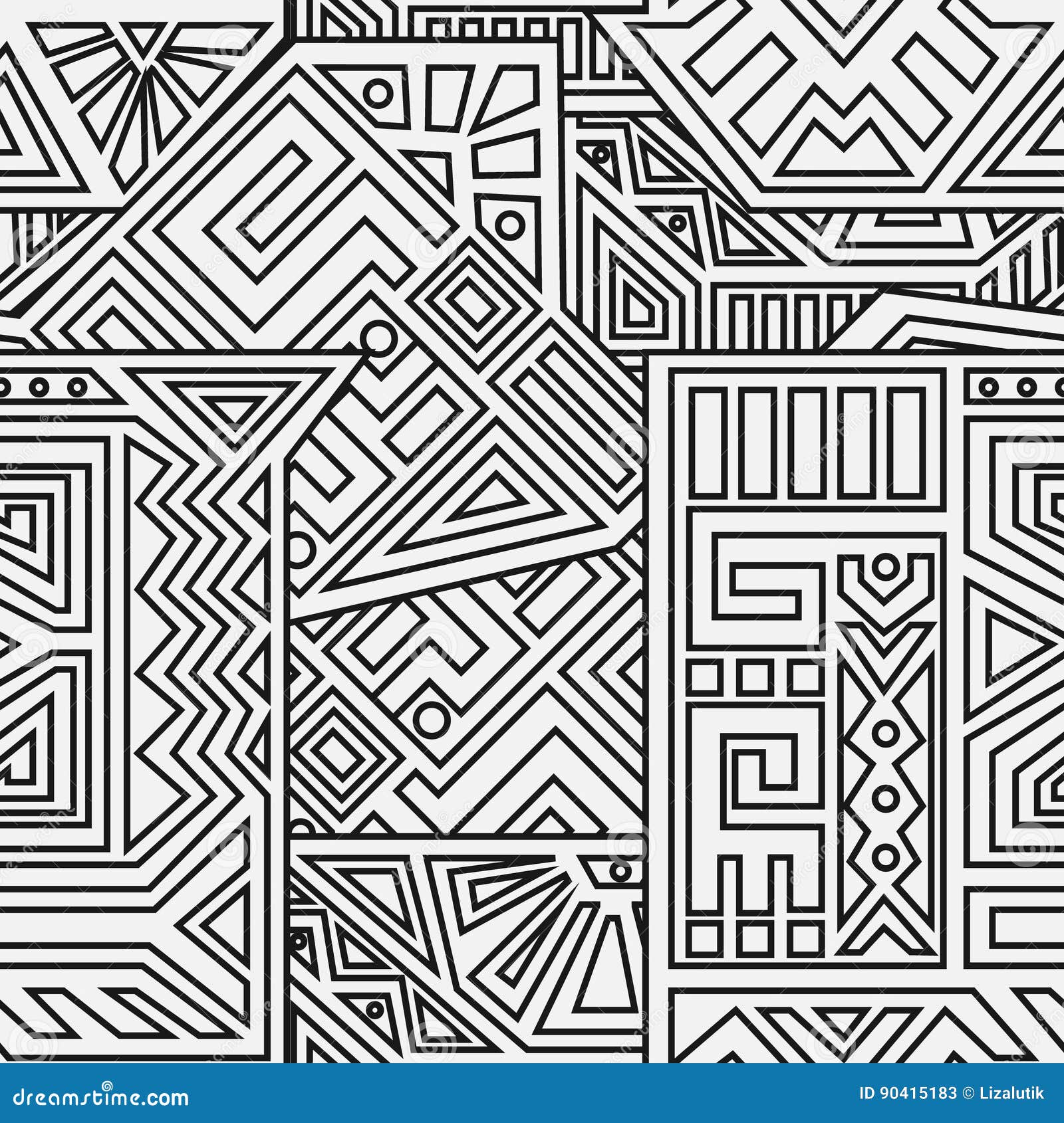  Aztec  Vector  Seamless Pattern  Stock Vector  Illustration 