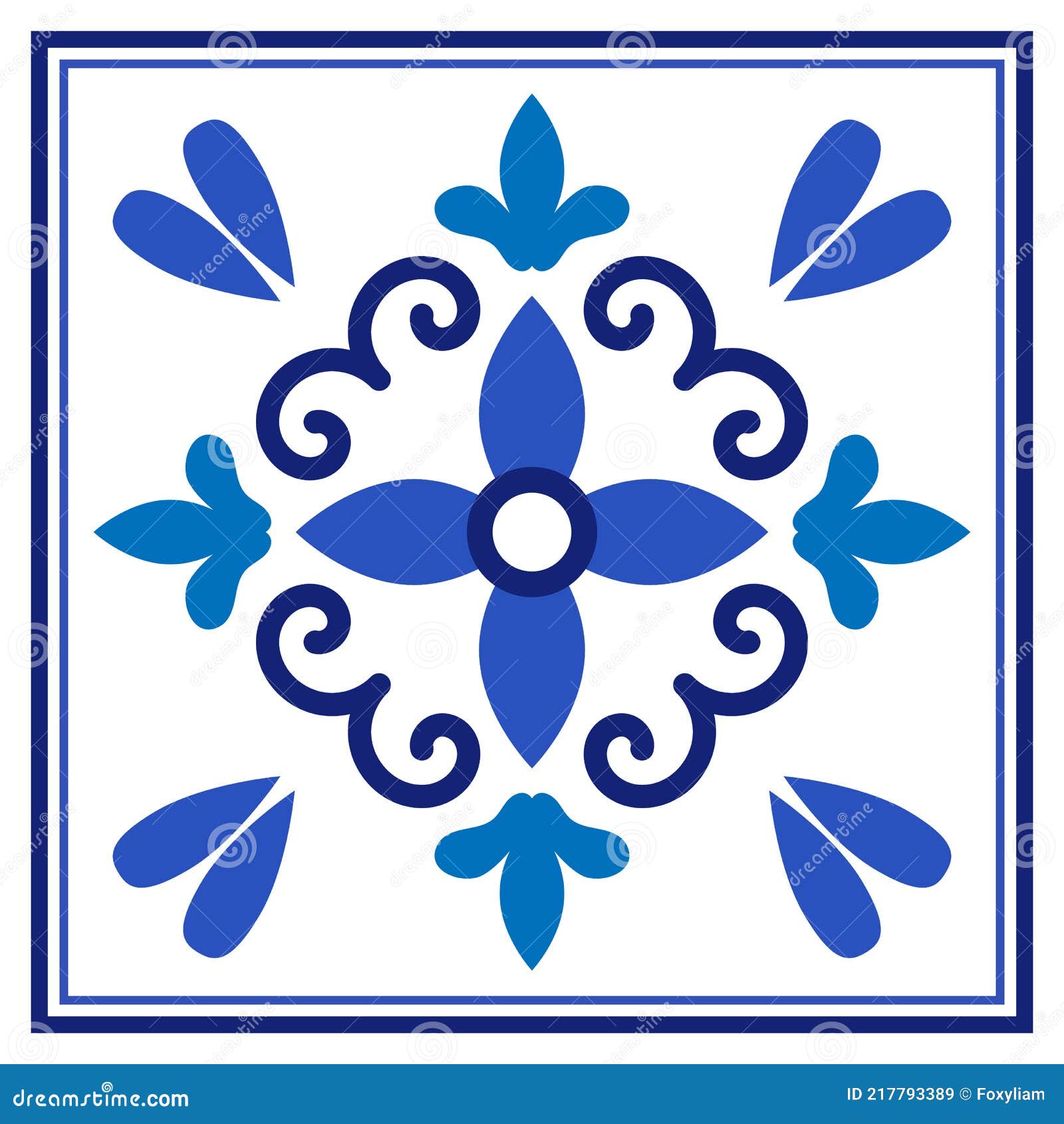 Azulejos Portuguese Traditional Ornamental Tile Stock Vector ...