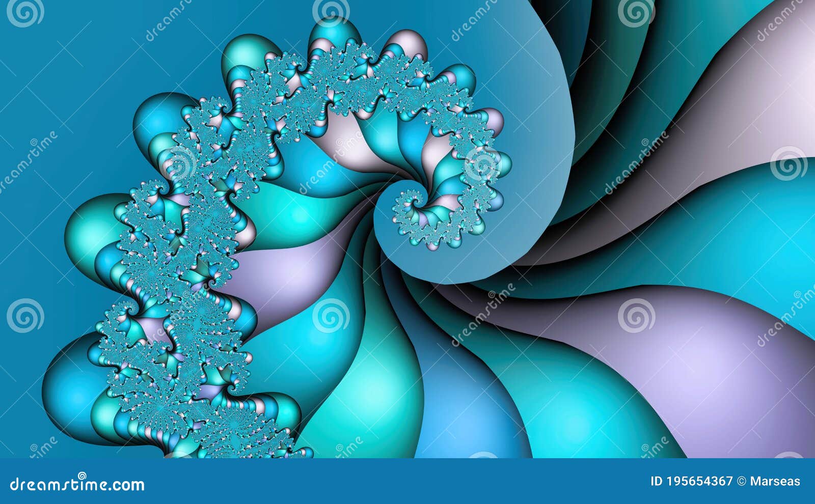 azure blue spiral  abstract fractal backdrop