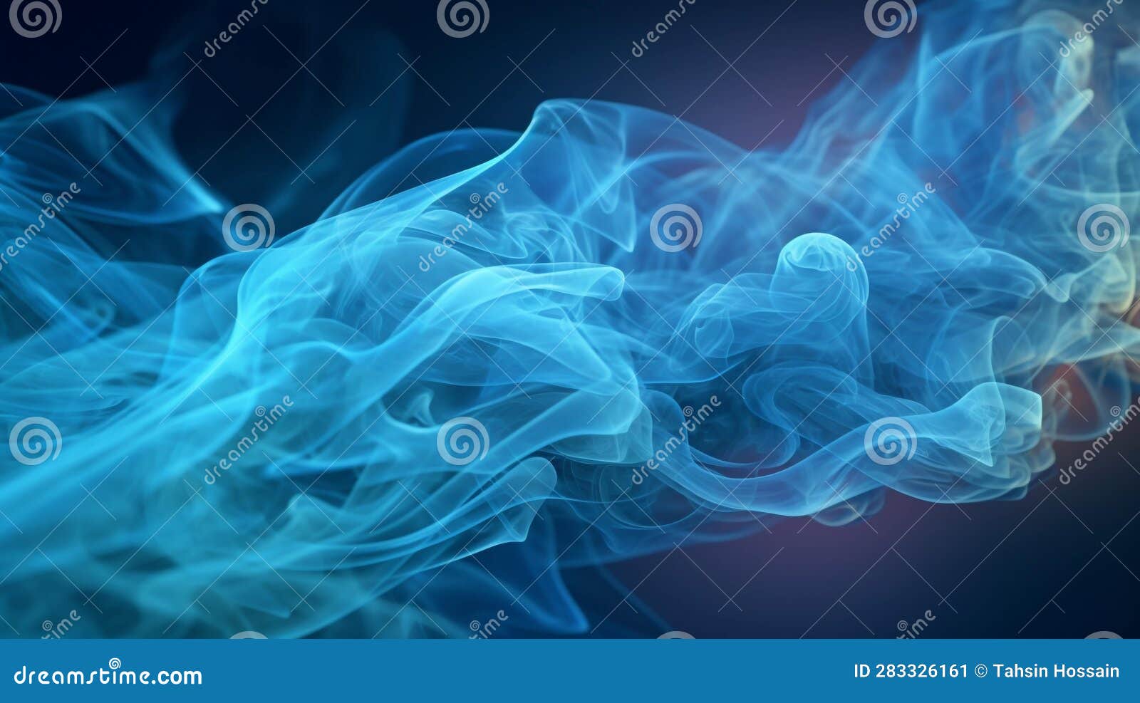 azure smoke, gracefully twisting and turning in the air, Generated AI