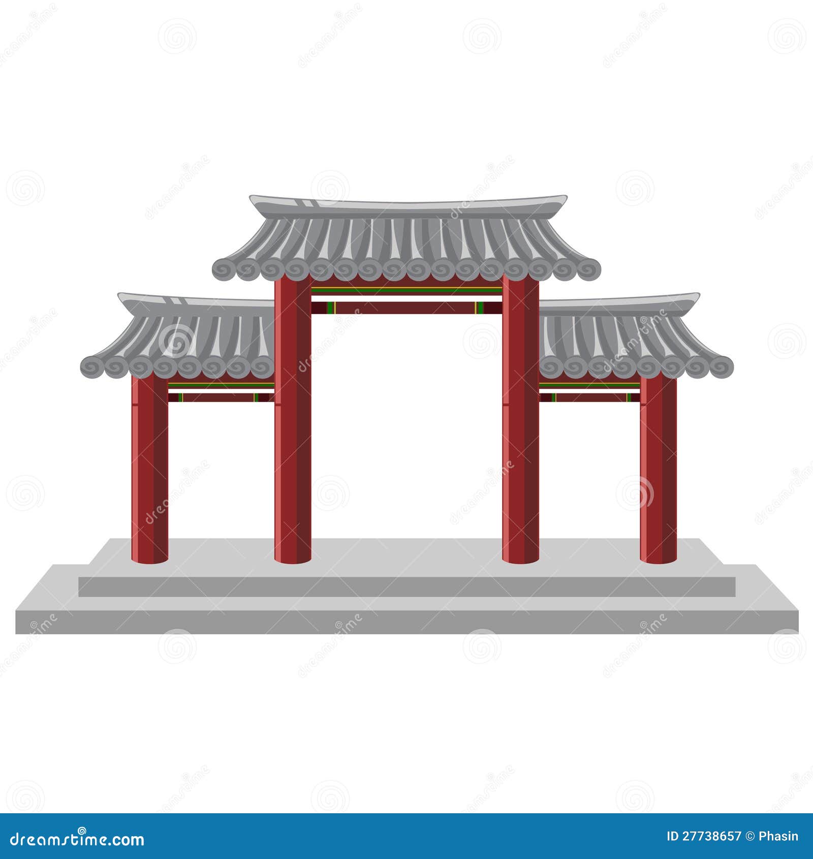 Batiment Asiatique De Style Illustration Stock Illustration Du Dimensionnel Exterieur 27738657