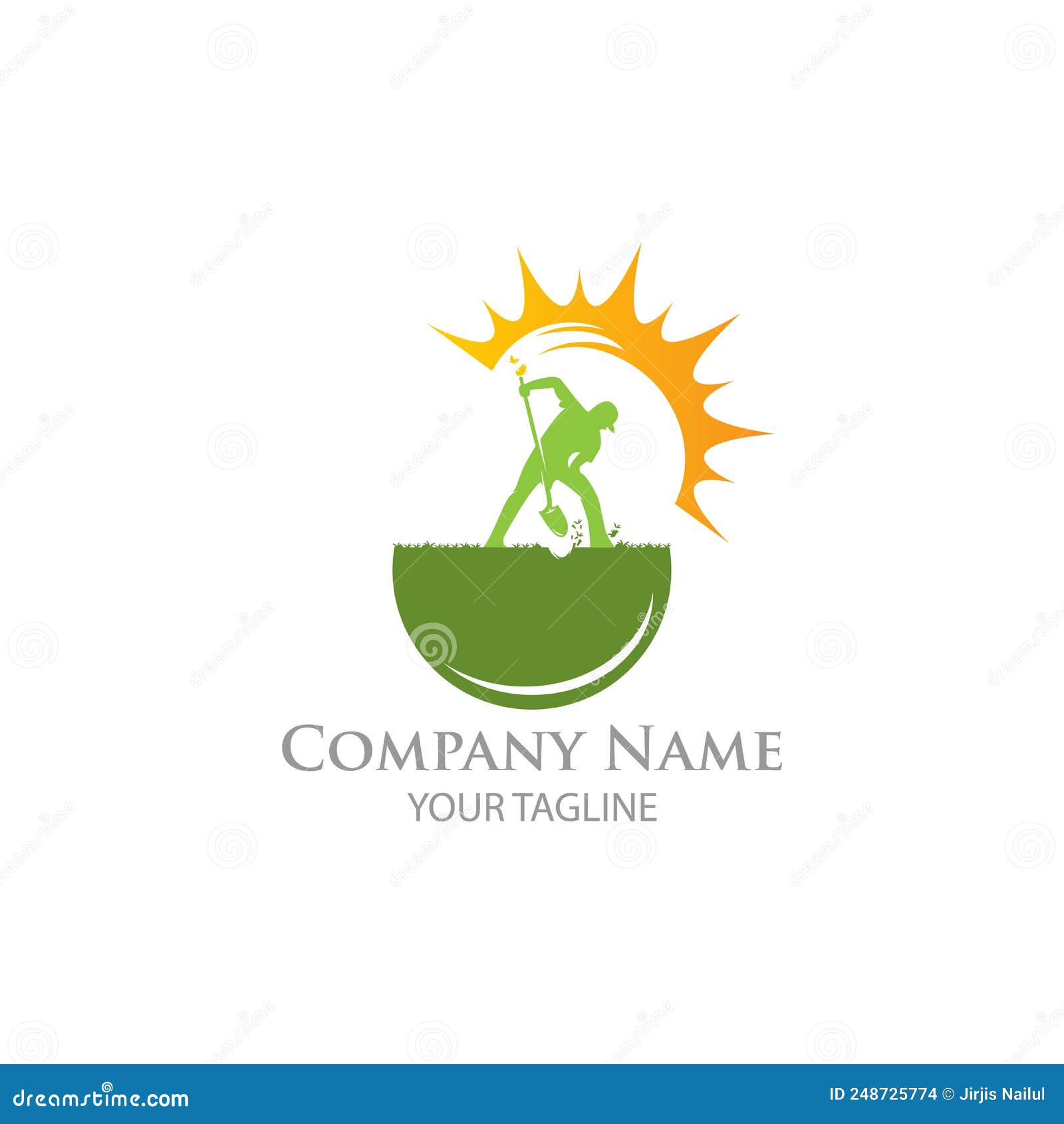 Bâton Homme Avec Pelle Et Râpe. Logo Potager. Icône Ou Pictogramme