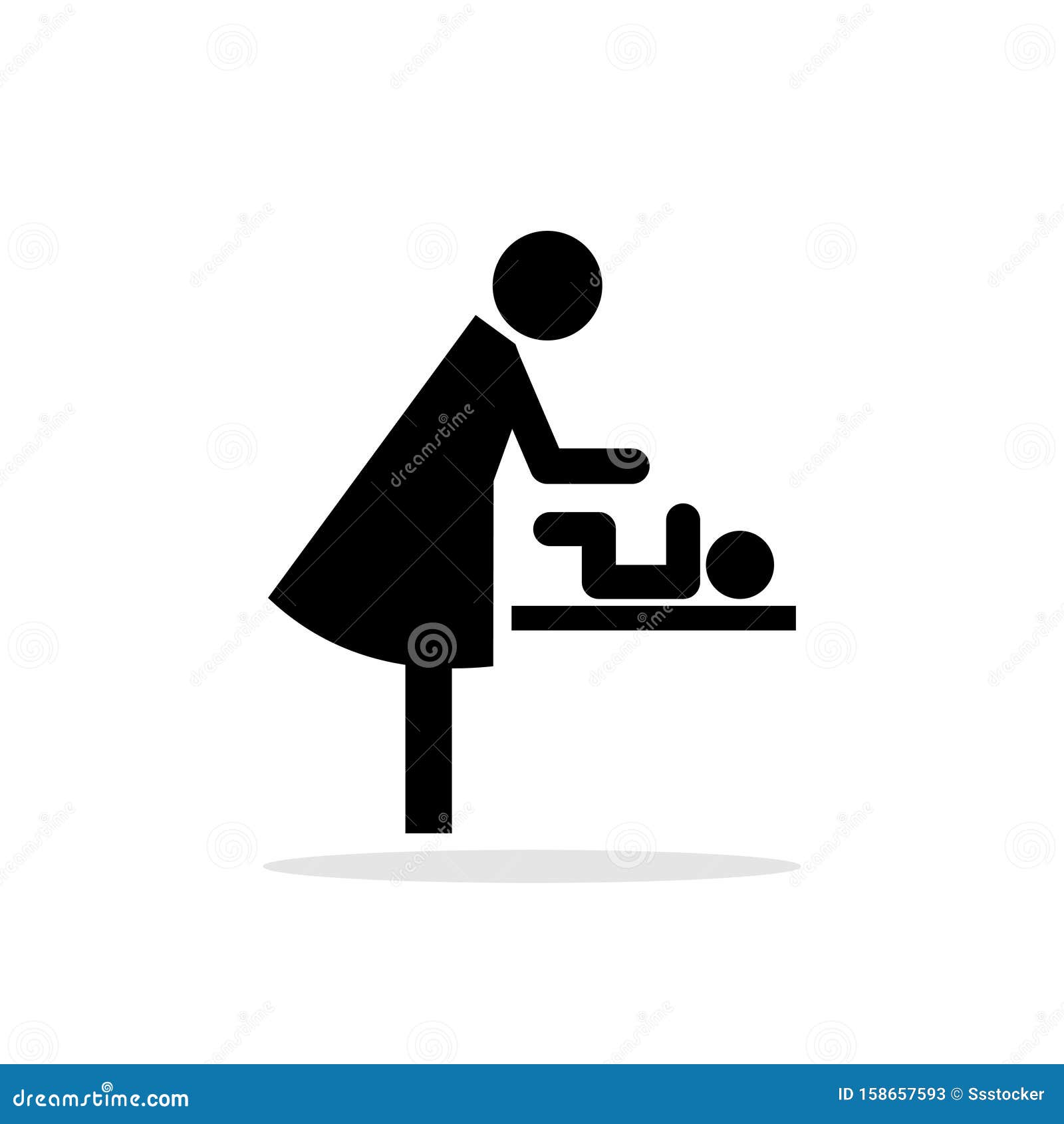 Bebe Changeant Le Panneau De Toilettes Illustration De Vecteur Illustration Du Entrez Cabinet