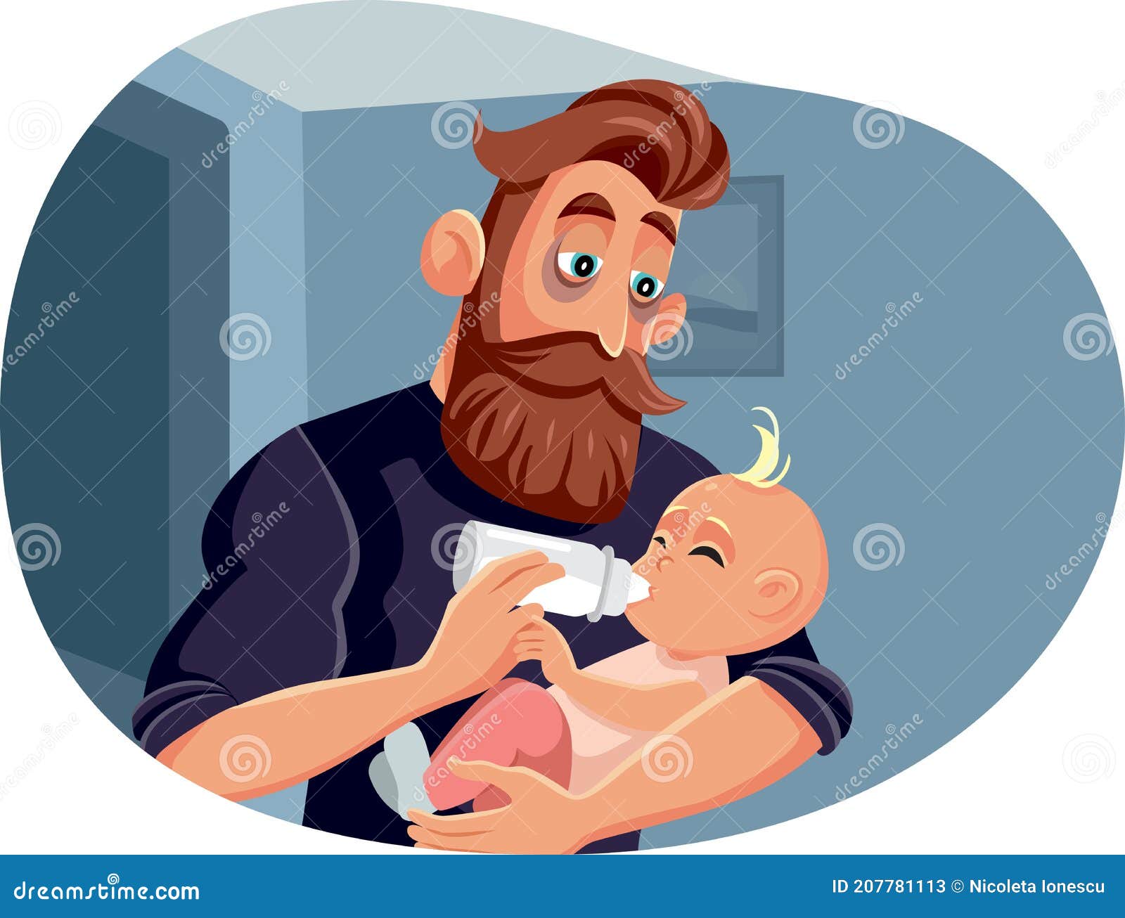 Bebe D Alimentation De Nuit Fatiguee De Pere Avec La Bouteille Illustration De Vecteur Illustration Du Enfant Affectueux Bebe D Alimentation De Nuit Fatiguee De Pere Avec La Bouteille Illustration De Vecteur Illustration Du Enfant Affectueux