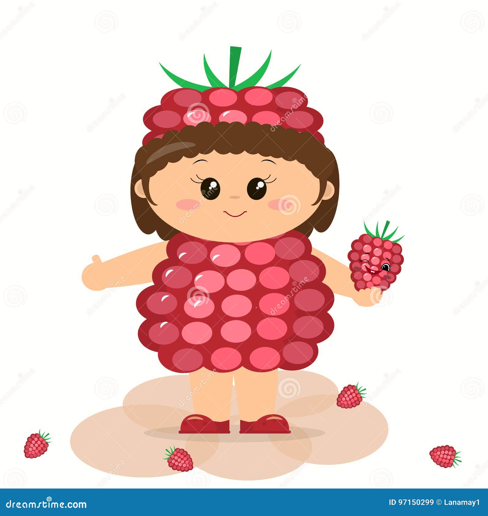 Bebe Dans Un Costume De Framboise Illustration De Vecteur Illustration Du Illustration Baie