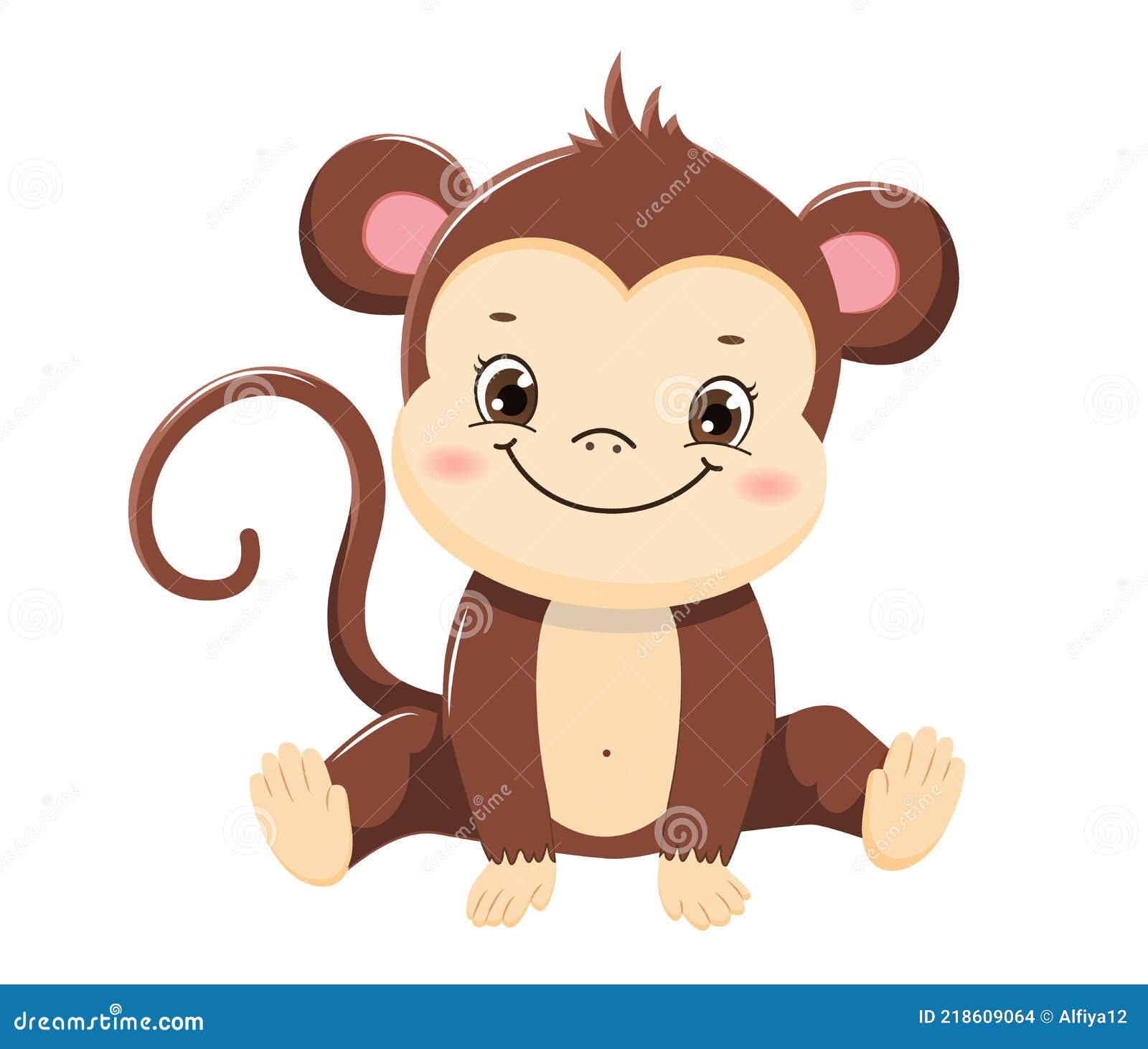 Bébé De Macaco De Desenho Animado Fofo. Ilustração Infantil Isolada Em  Fundo Branco Ilustração Stock - Ilustração de rasparia, projeto: 218609053