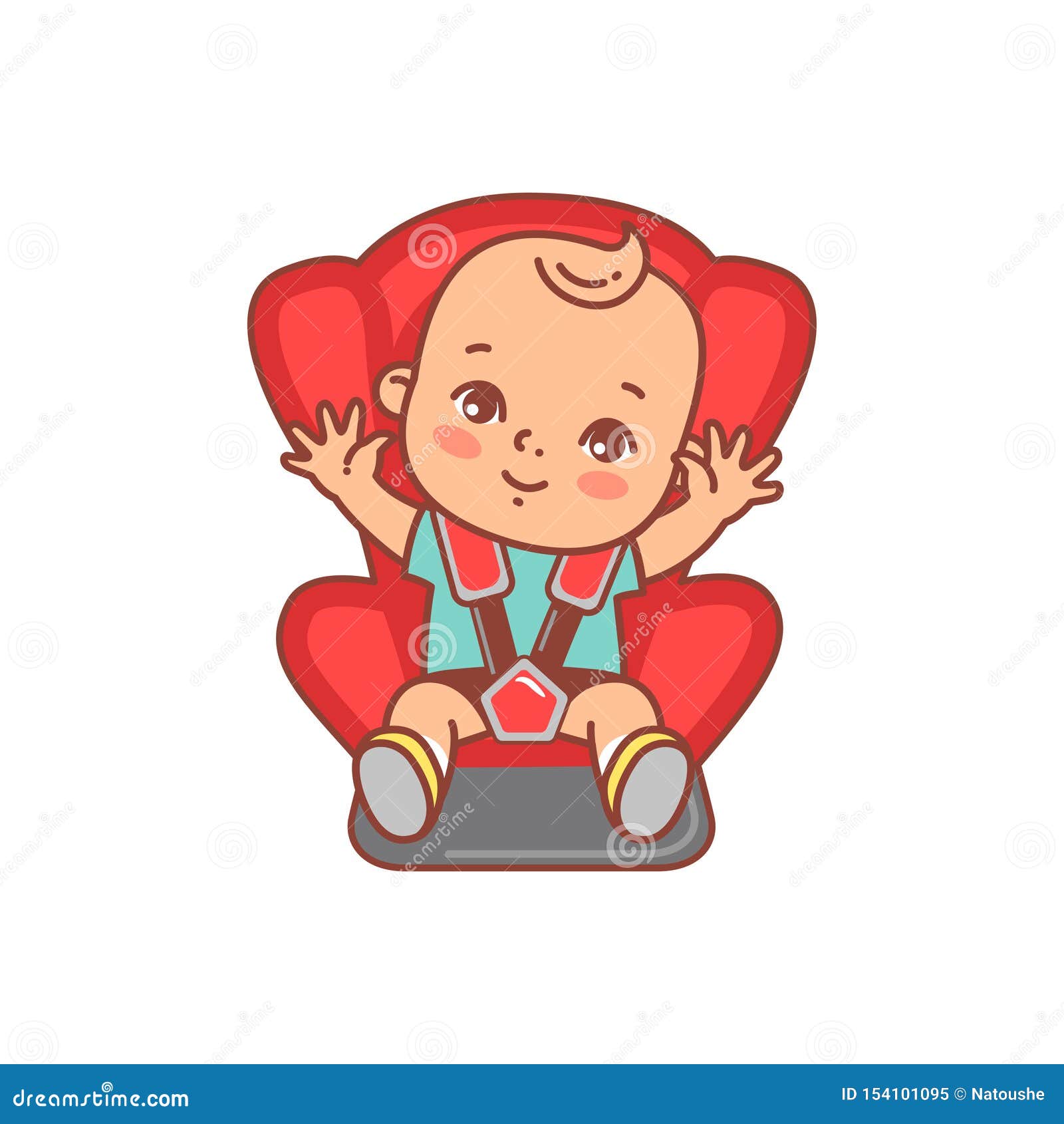 Bebe Garcon Ou Fille S Asseyant Dans Le Siege De Voiture De Securite Illustration De Vecteur Illustration Du Cartoon Enfance