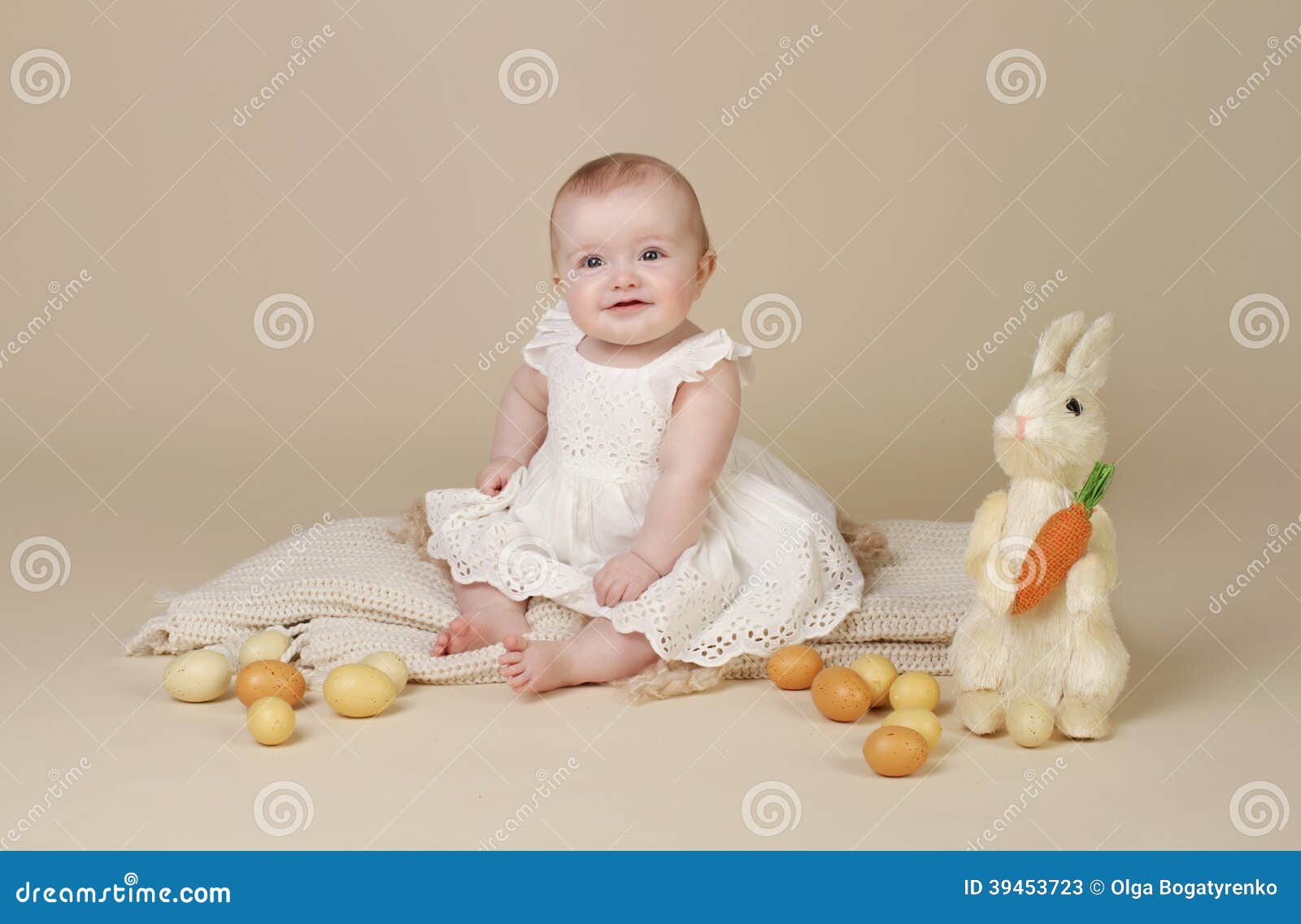 Bebe Paques Bunny Eggs Image Stock Image Du Bois Couverture