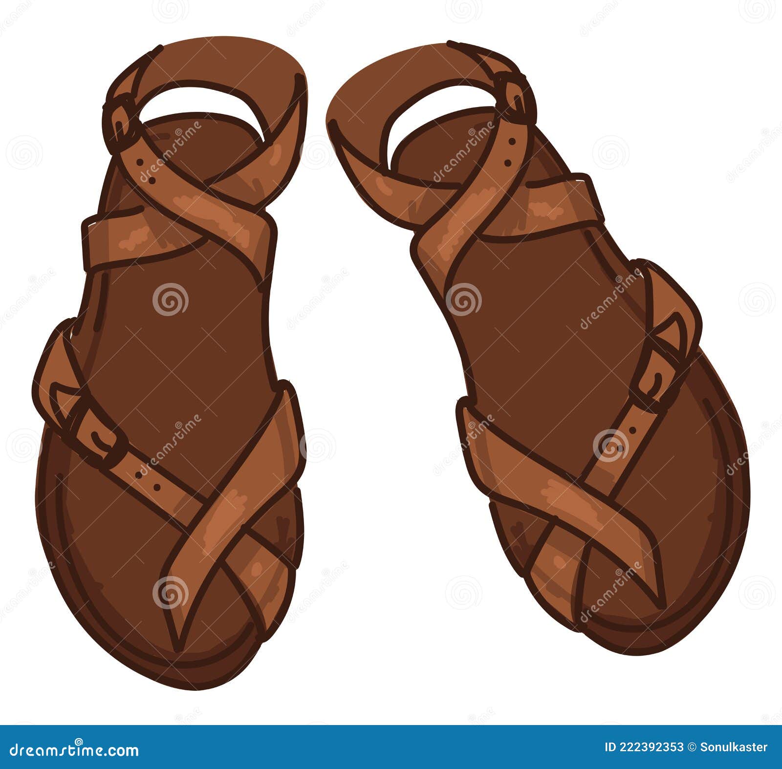 Böhmische Schuhe Aus Leder Mit Riemen Vektor Abbildung - Illustration von  frau, kleidung: 222392353