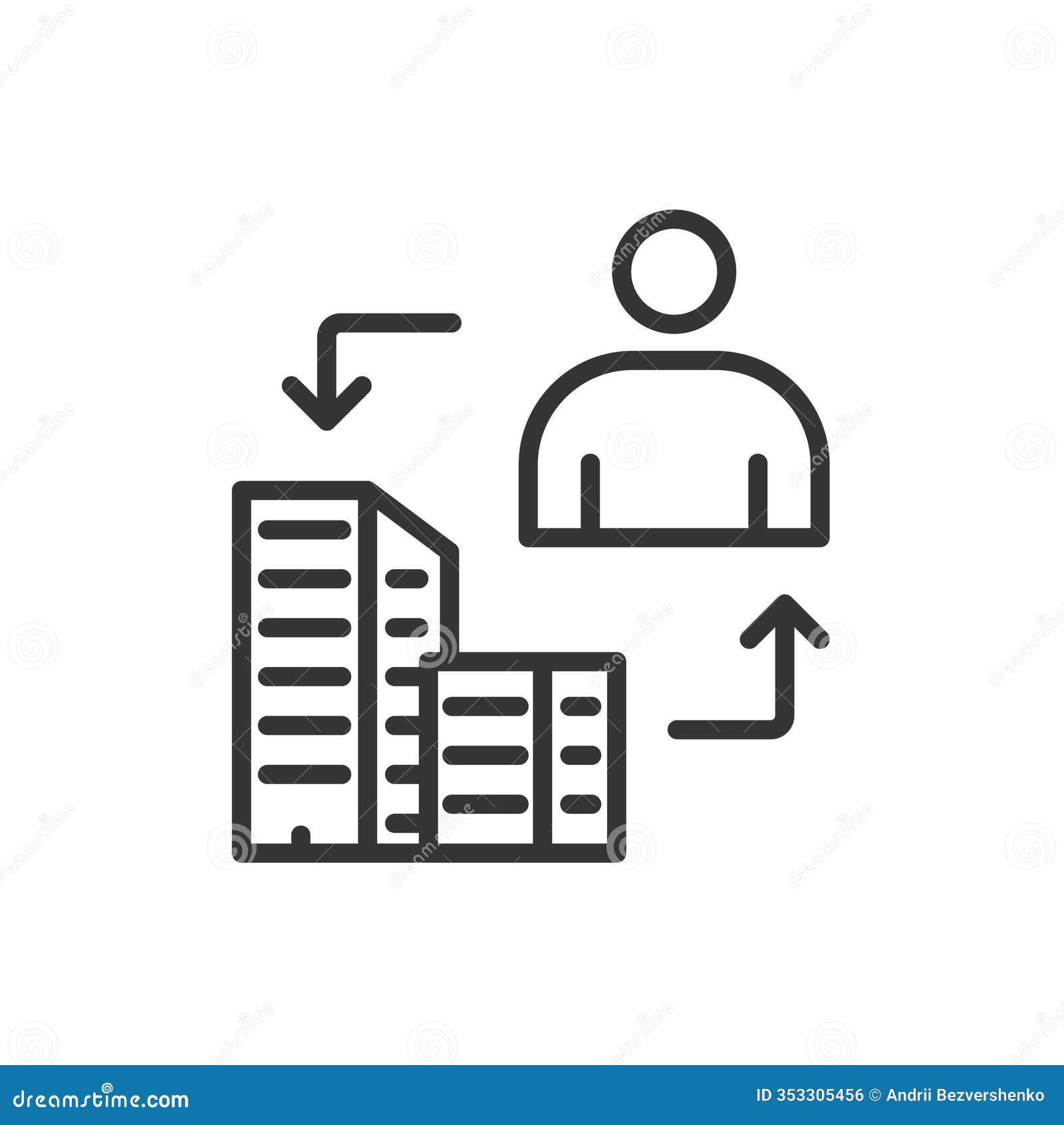 b2c, icon in line . b2c, business to consumer, retail, commerce, customer, consumer market, sales on white