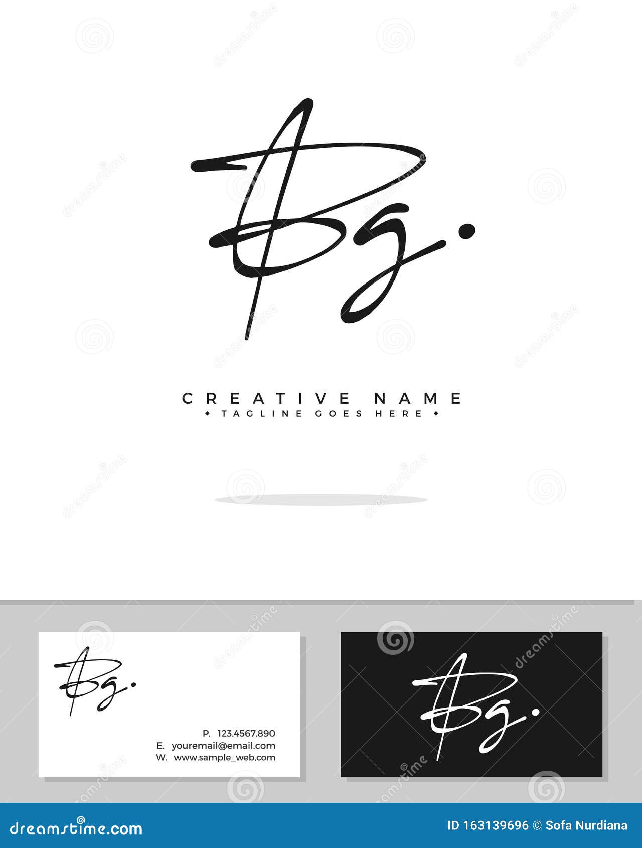 B G Bg Vectoriel Initial Du Logo Logo Du Concept D Ecriture Manuscrite Illustration De Vecteur Illustration Du Logo Noir