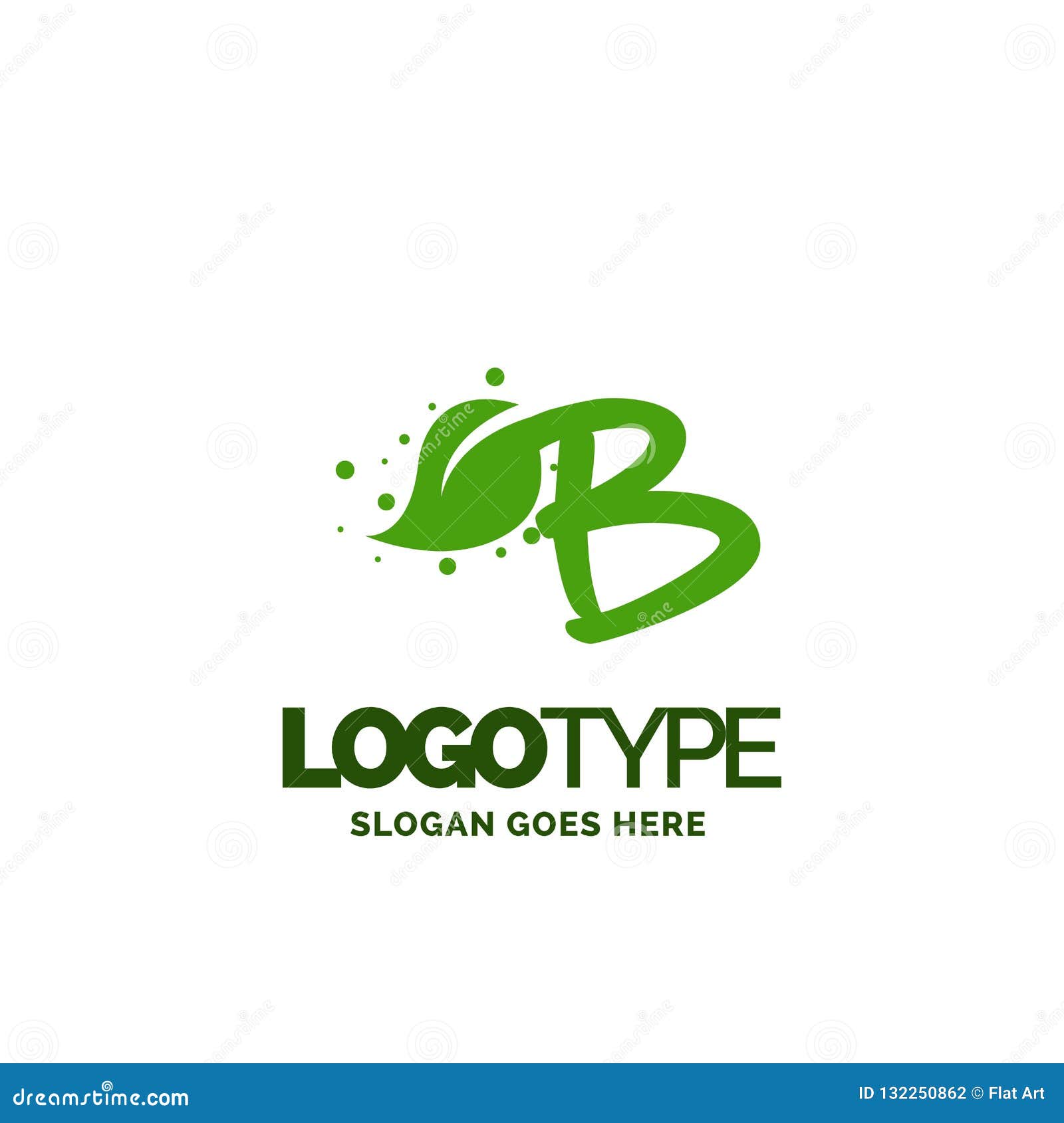 B Logo With Leaf Element Nature Leaf Logo Designs Simple Leaf Stock Vector Illustration Of Food Creative