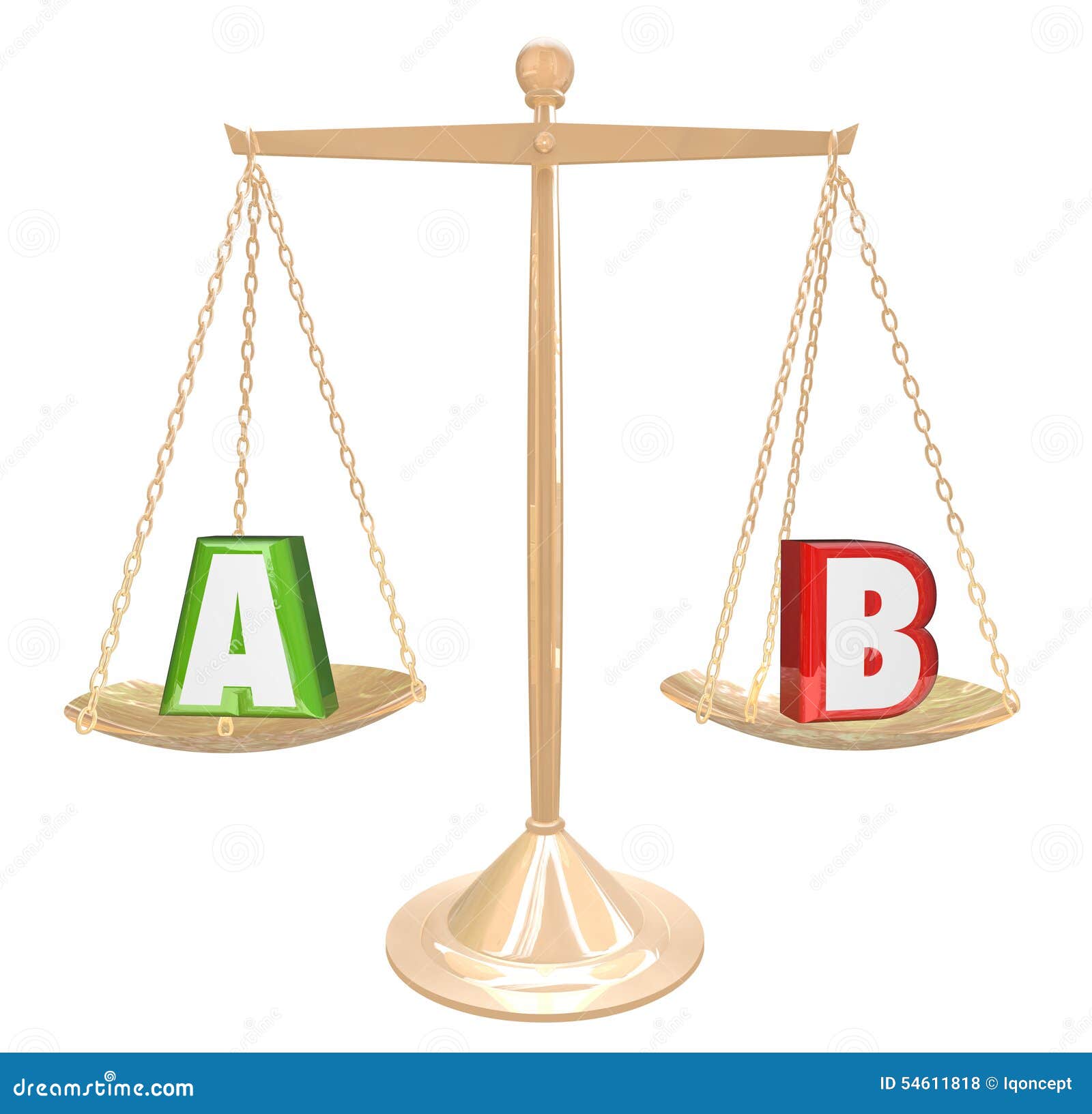 A B Testing Gold Scale Balance Comparing Choices Options Research Stock A B Testing Gold Scale Balance Comparing Choices Options Research Stock