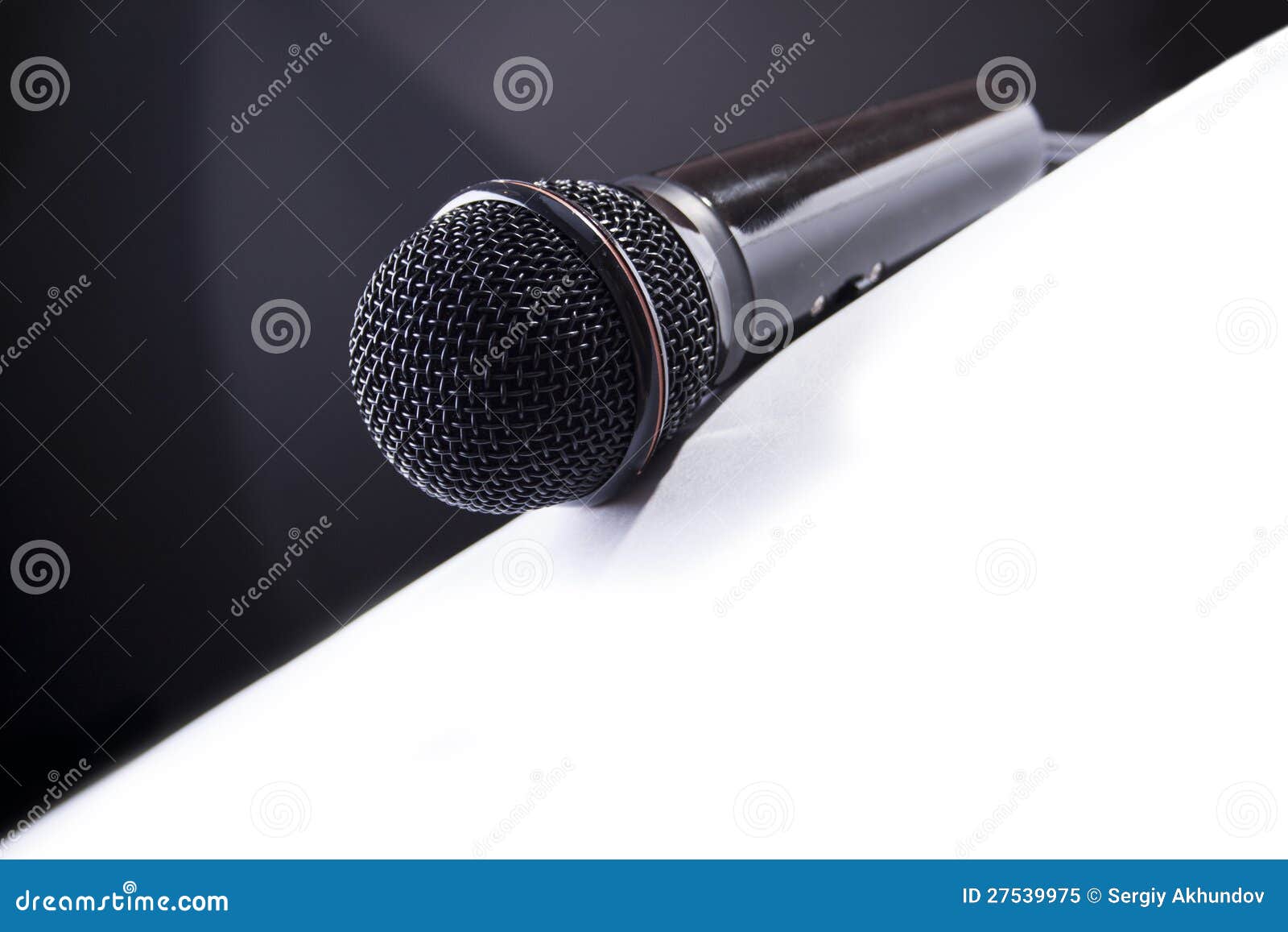 B&W microphone stock image. Image of performance 27539975