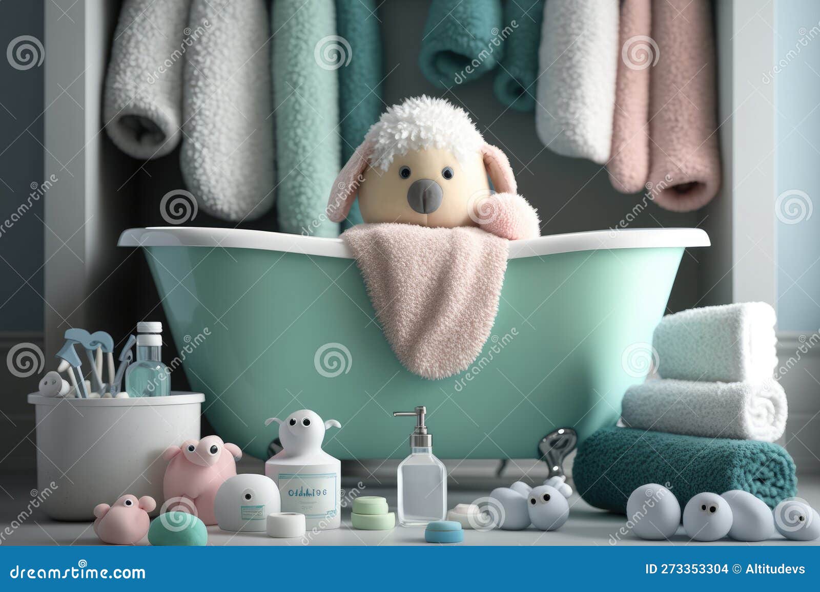 Artículos de baño para bebé, juguetes, toallas y más