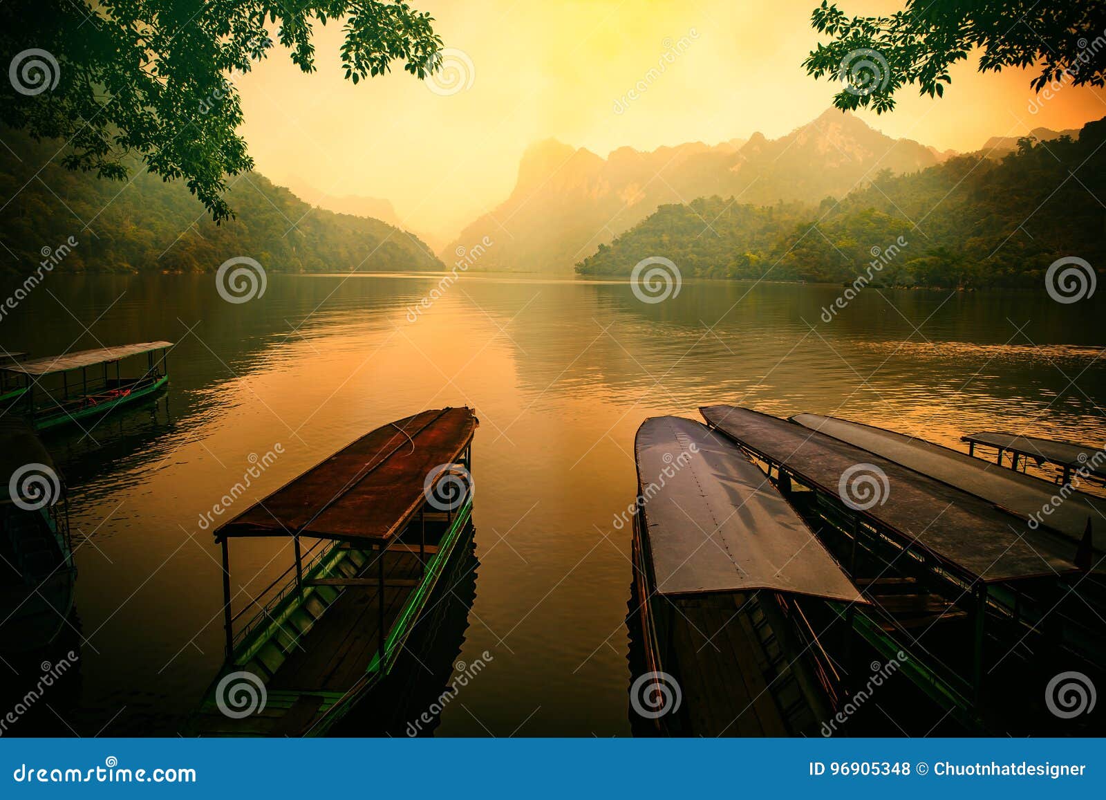 ba be lake, bac kan province, vietnam - april 4, 2017 : tourists on the boat are going to enjoy and explore ba be lake.