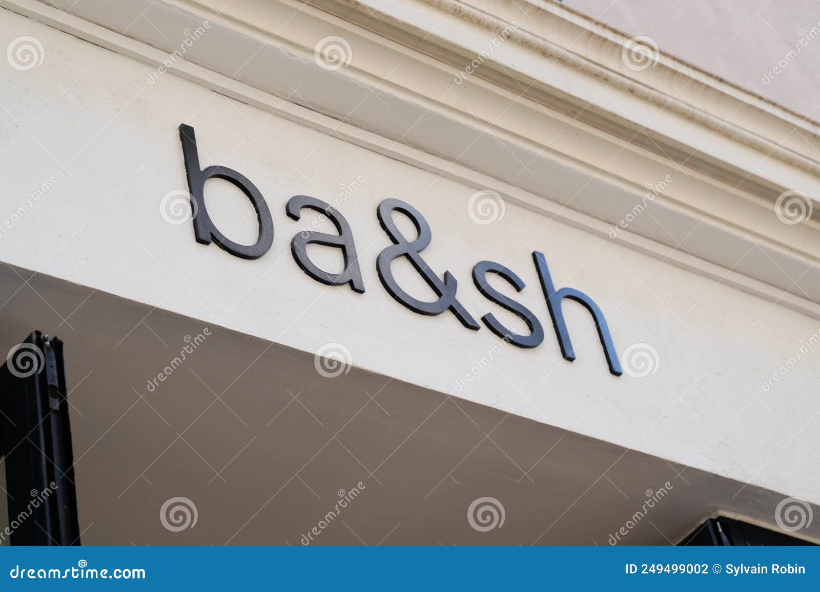 Ba & Sh Sign Text Store and Logo Brand Shop on Wall Entrance Facade  Boutique Editorial Photography - Image of front, logo: 249499002