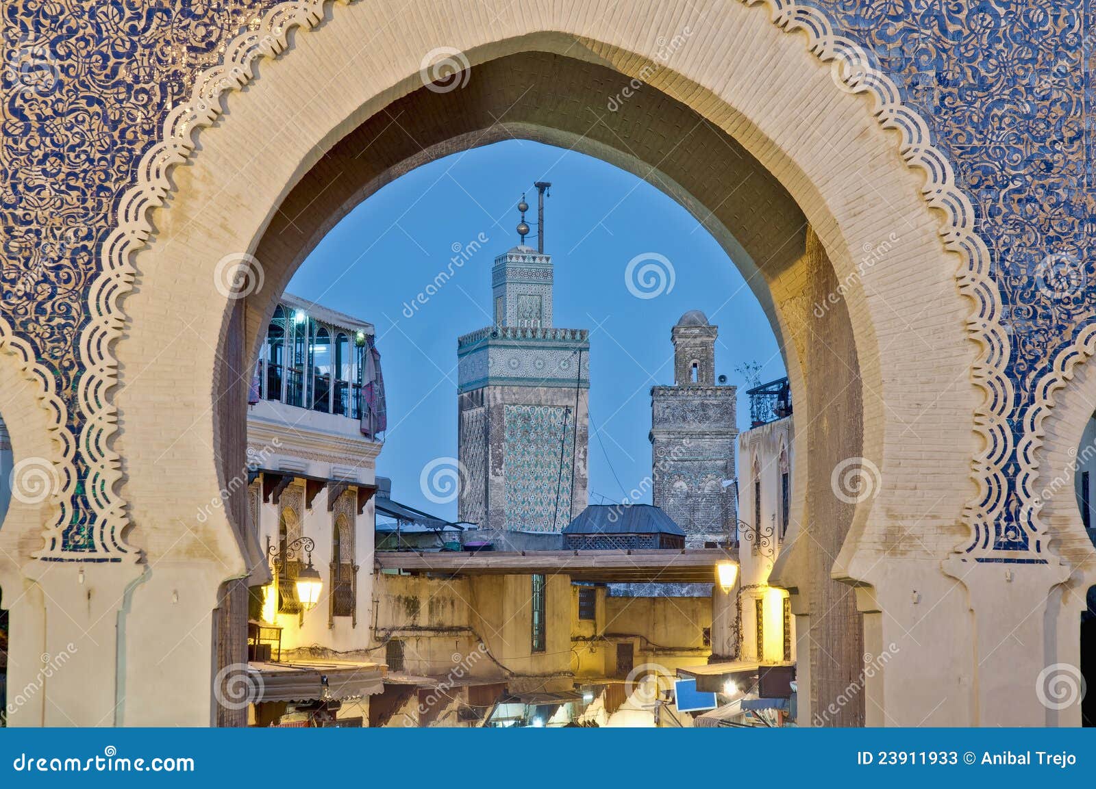 bab bou jeloud gate at fez, morocco