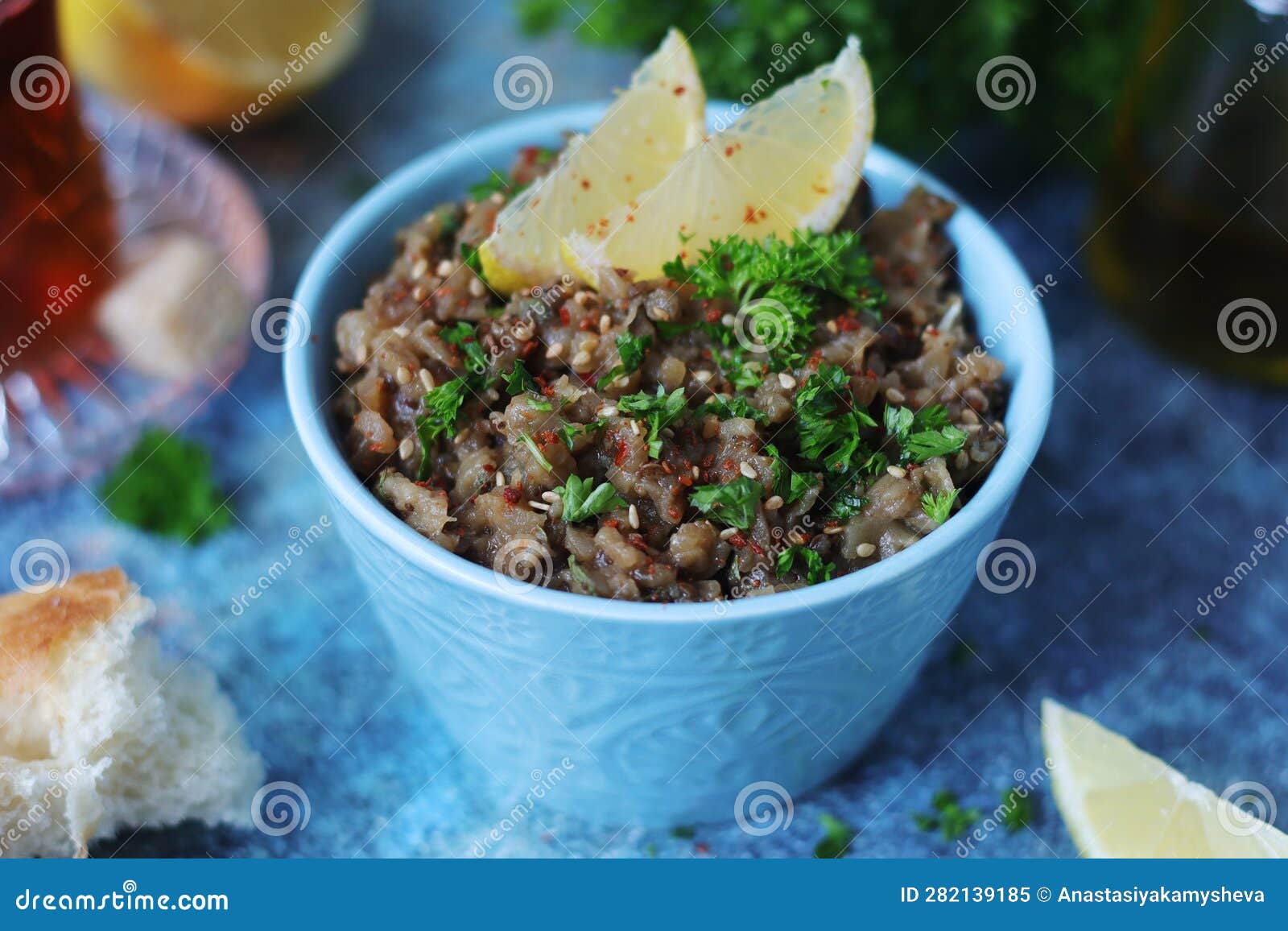 baba ghanoush, a traditional syrian dish