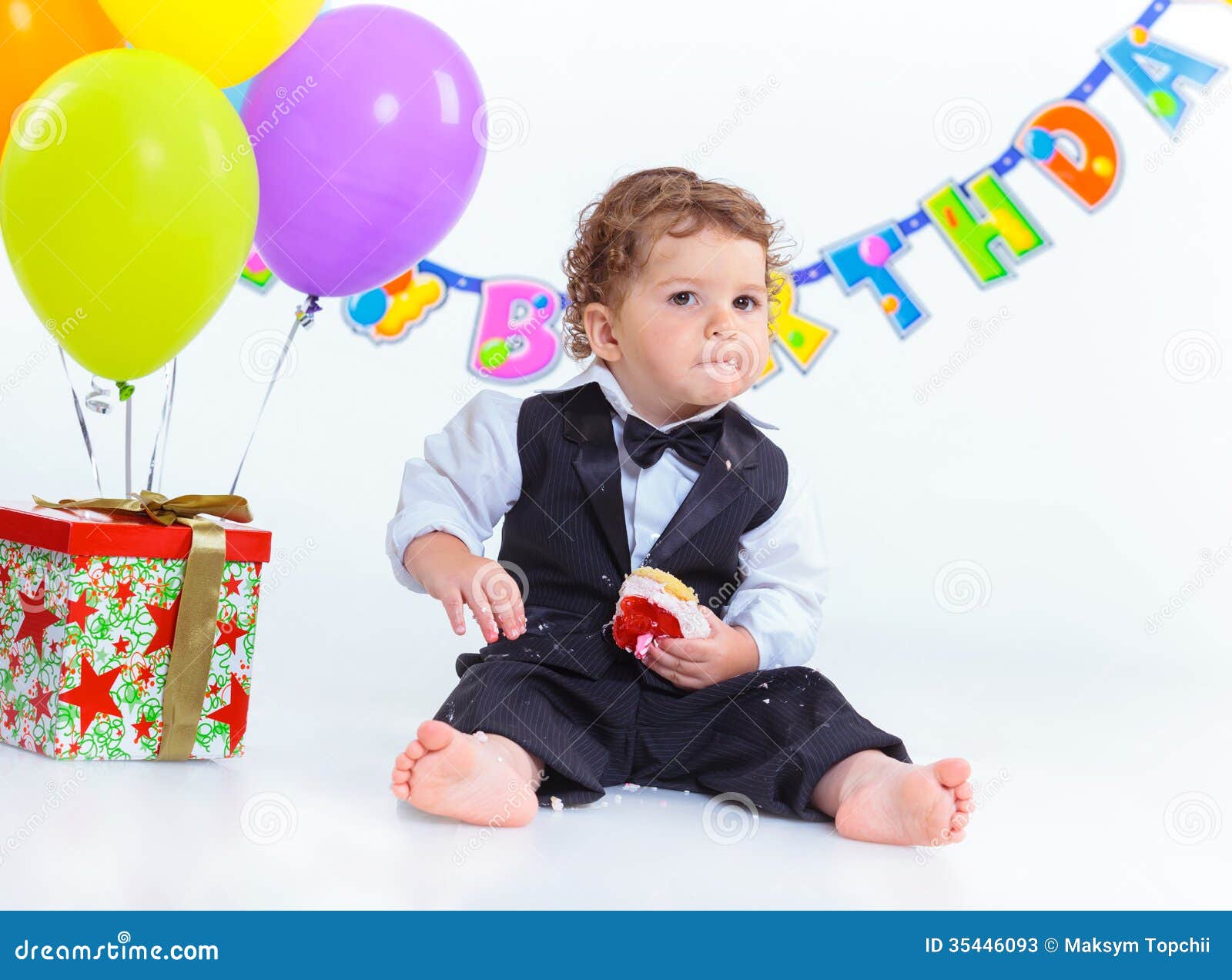 Babies First Birthday One Year. Stock Image - Image of happiness ...