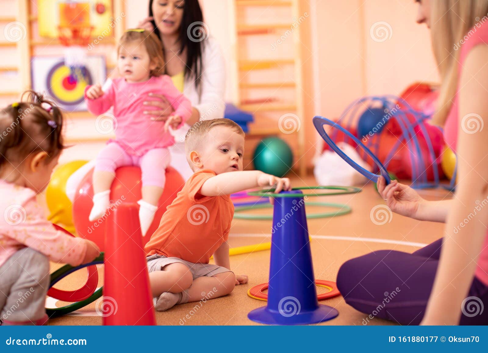 Babies Group with Moms in Gym Stock Image Image of activity, fitness