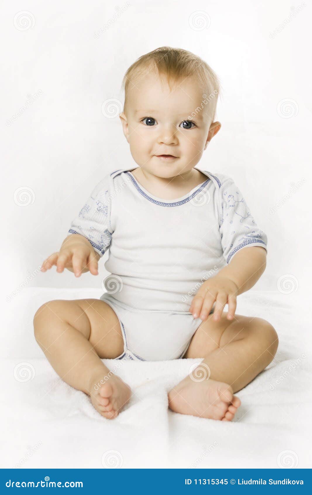 Baby. stock image. Image of full, cheerful, barefoot 11315345
