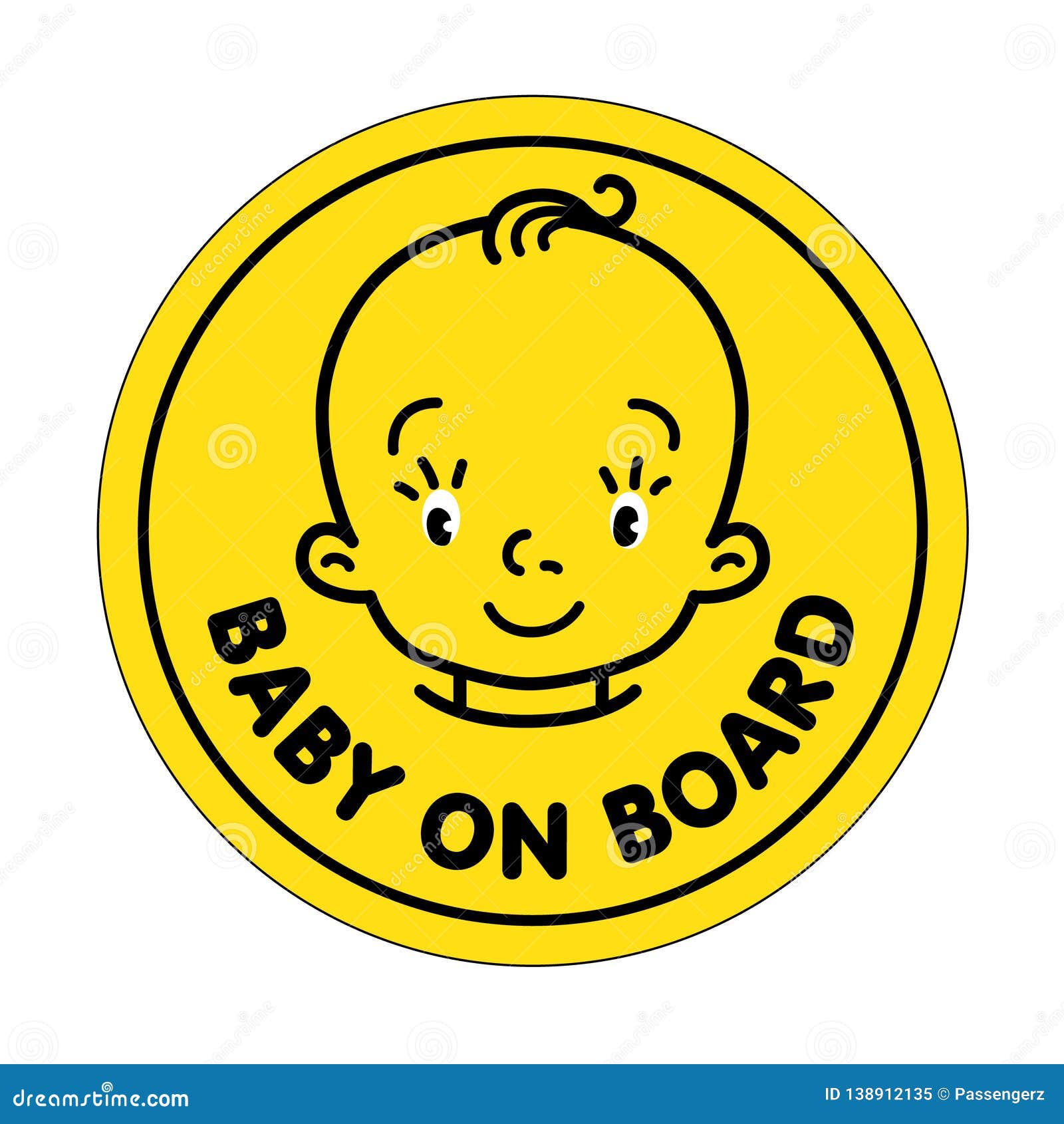 behalve voor draadloze dier Baby Aan Boord Van of Baby in Autosticker Stock Illustratie - Illustration  of passagier, voorzichtigheid: 138912135