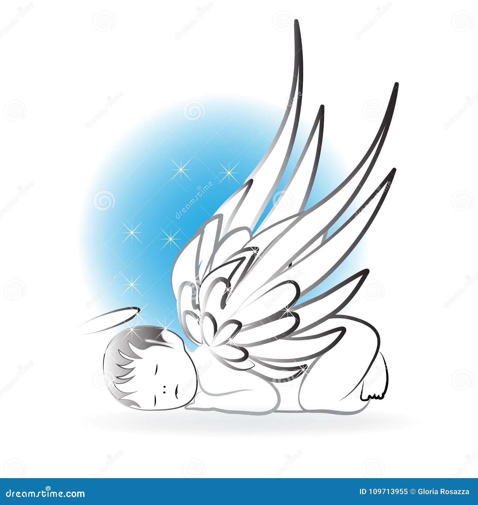 Download Baby Angel Sleeping Logo Icon Vector Template Stock Vector ...