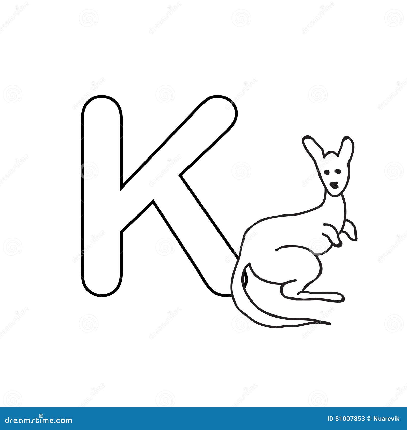 Baby Animals Alphabet Kids Coloring Page Isolated Stock ...