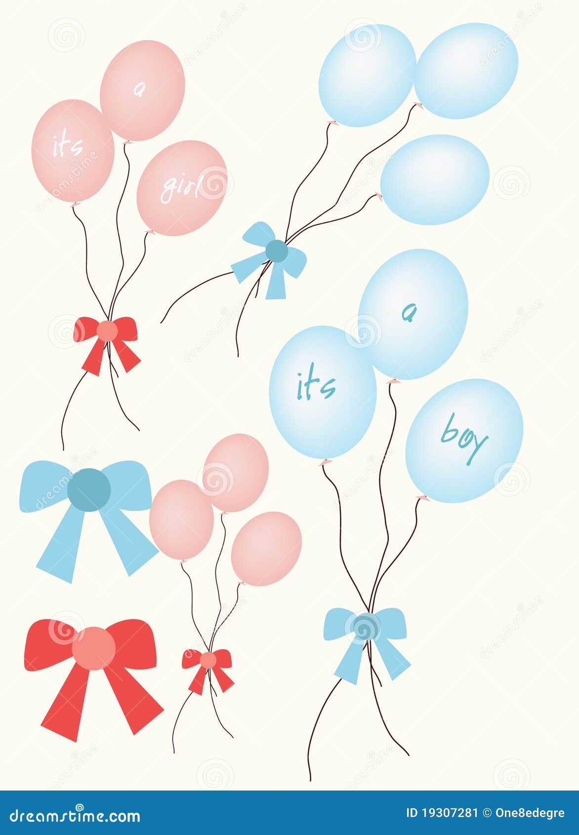 Baby announcement balloons stock illustration. Illustration of