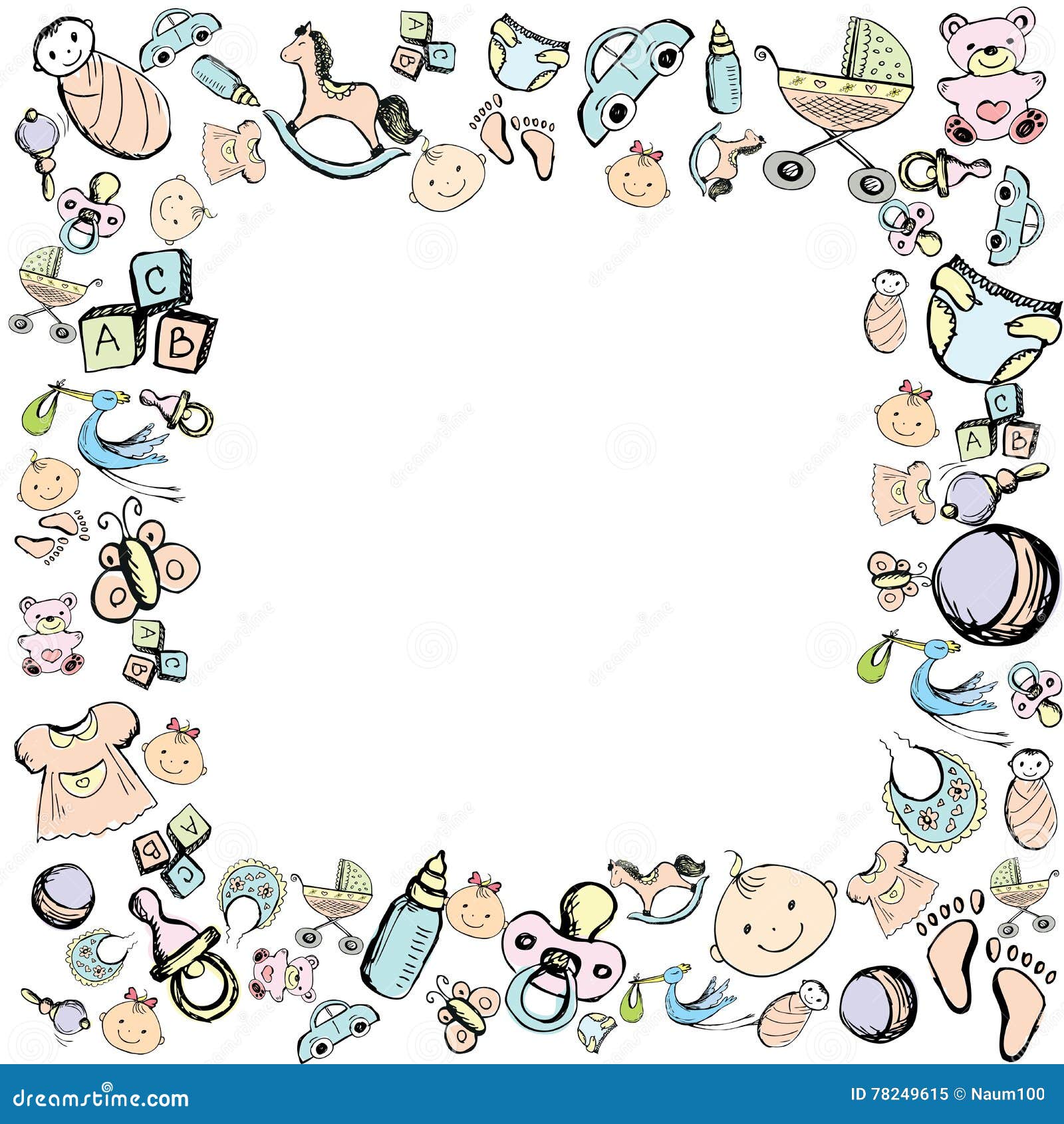 Baby Announcement Card Or Baby Frame Hand Drawn Stock Vector Illustration Of Design Care Baby Announcement Card Or Baby Frame Hand Drawn Stock Vector Illustration Of Design Care