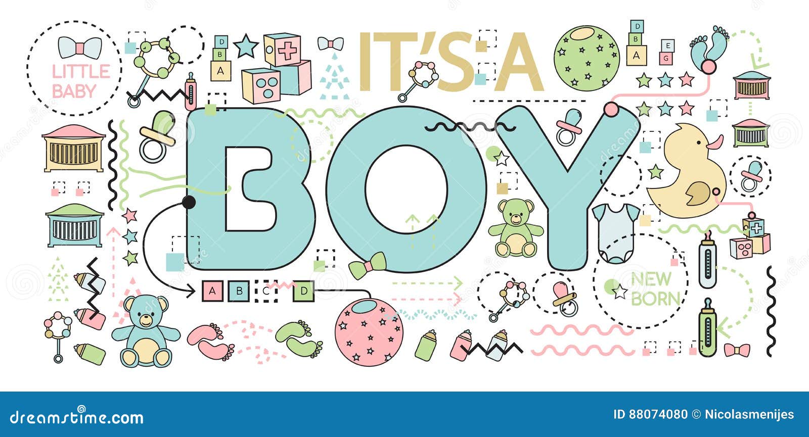 Baby announcement stock vector. Illustration of childhood 88074080