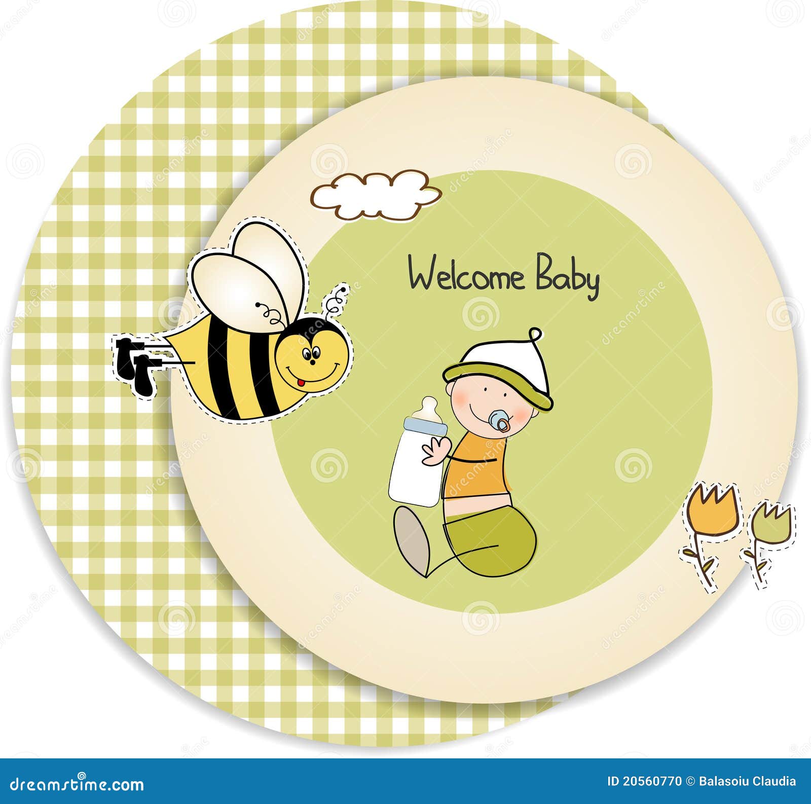 Baby Arrival Announcement Card Stock Illustration Illustration of