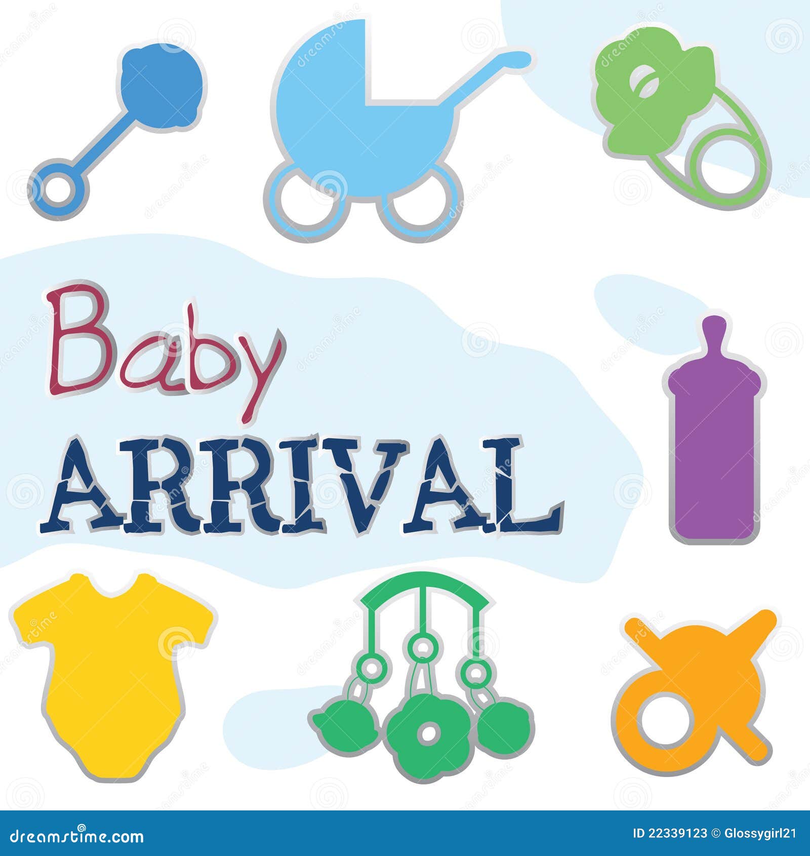 Baby arrival card stock illustration. Illustration of concept - 22339123