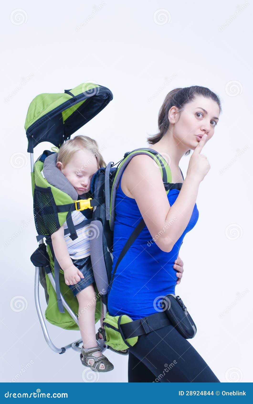 Baby in Backpack stock photo. Image of happiness, family 28924844