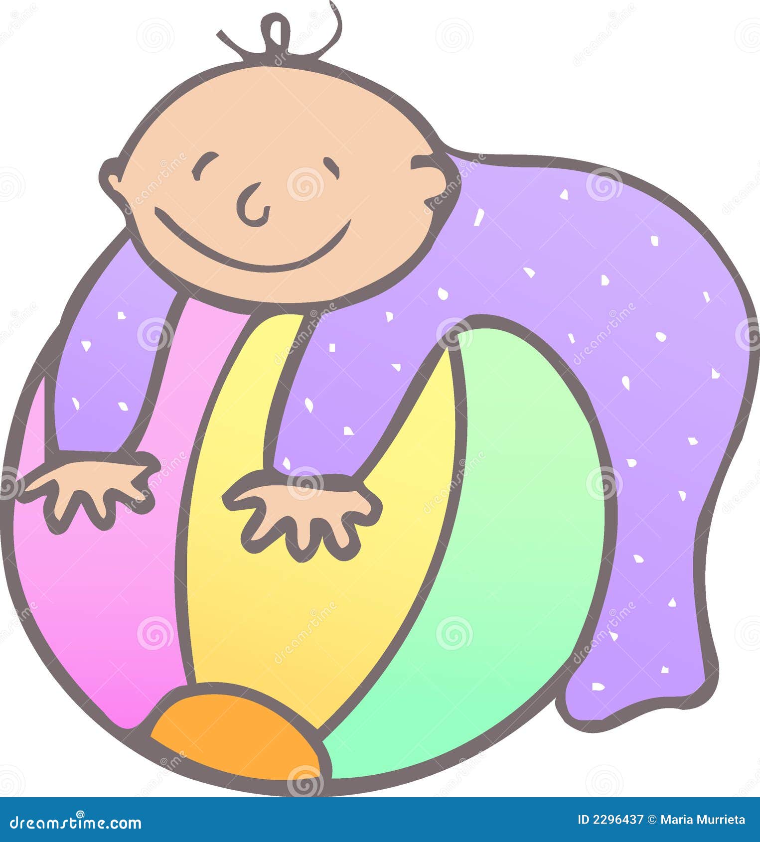 Baby with ball stock vector. Illustration of clipart, caring 2296437